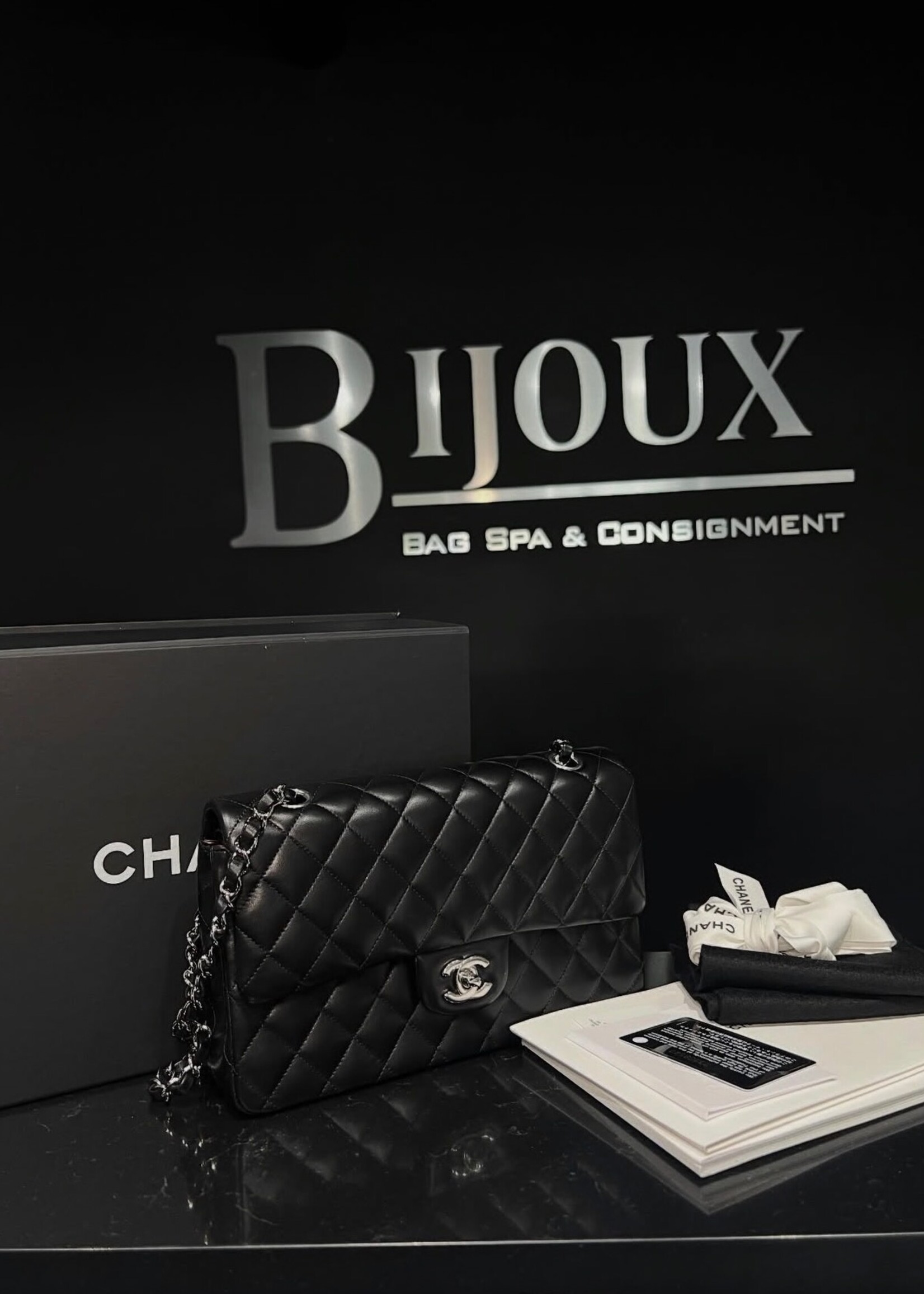 Chanel Chanel Lambskin Medium Double Flap Black SHW