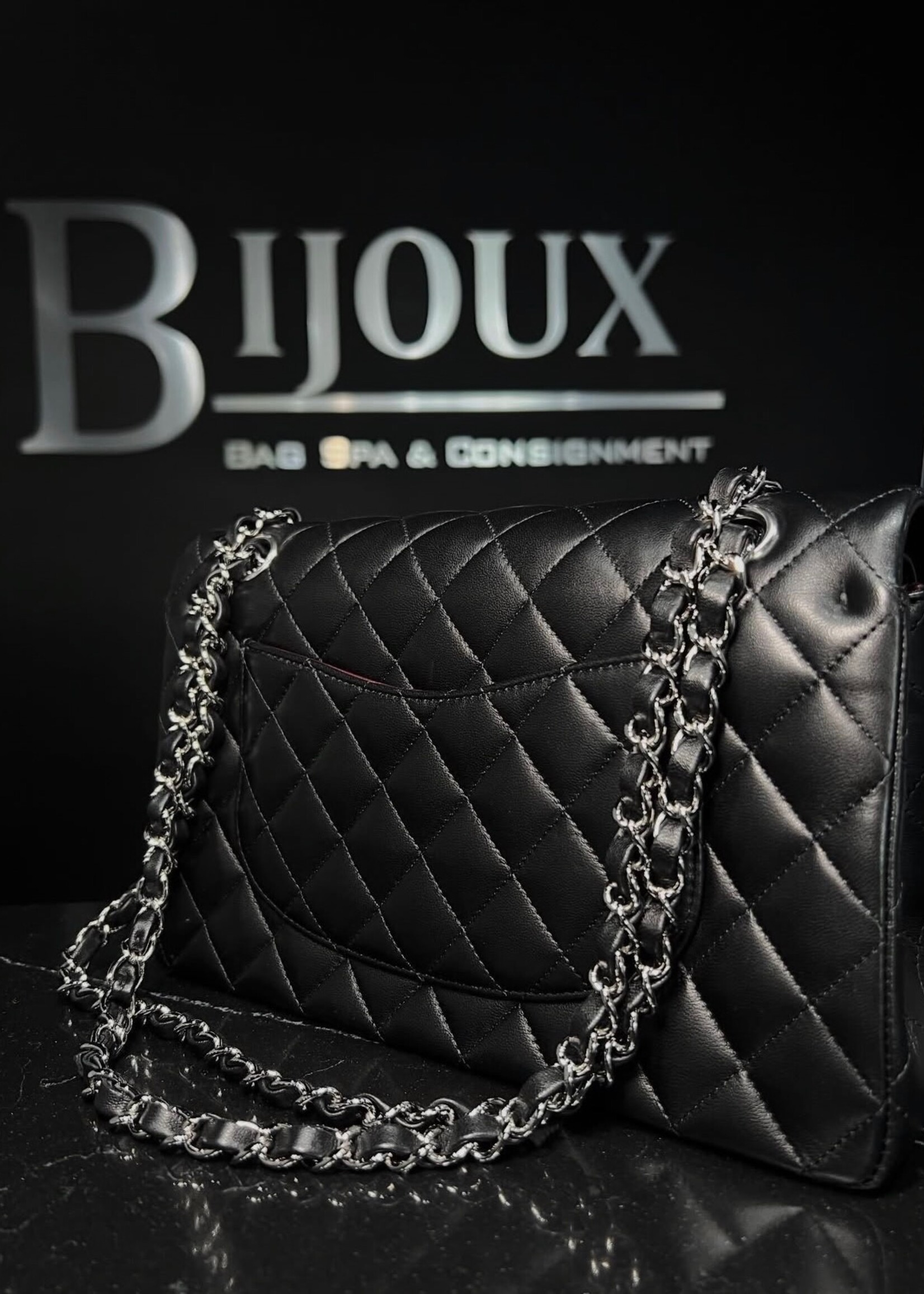 Chanel Chanel Lambskin Medium Double Flap Black SHW