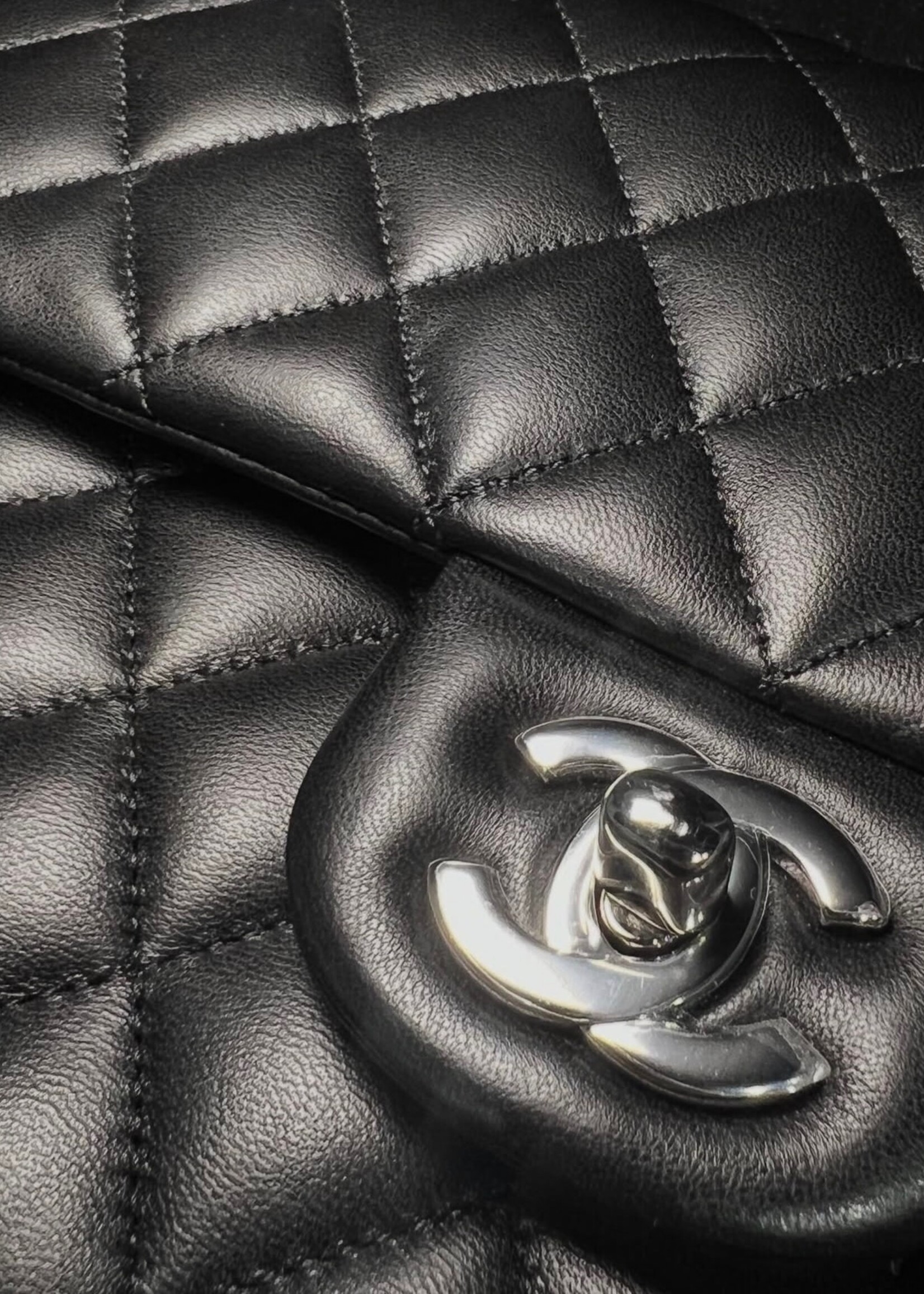 Chanel Chanel Lambskin Medium Double Flap Black SHW