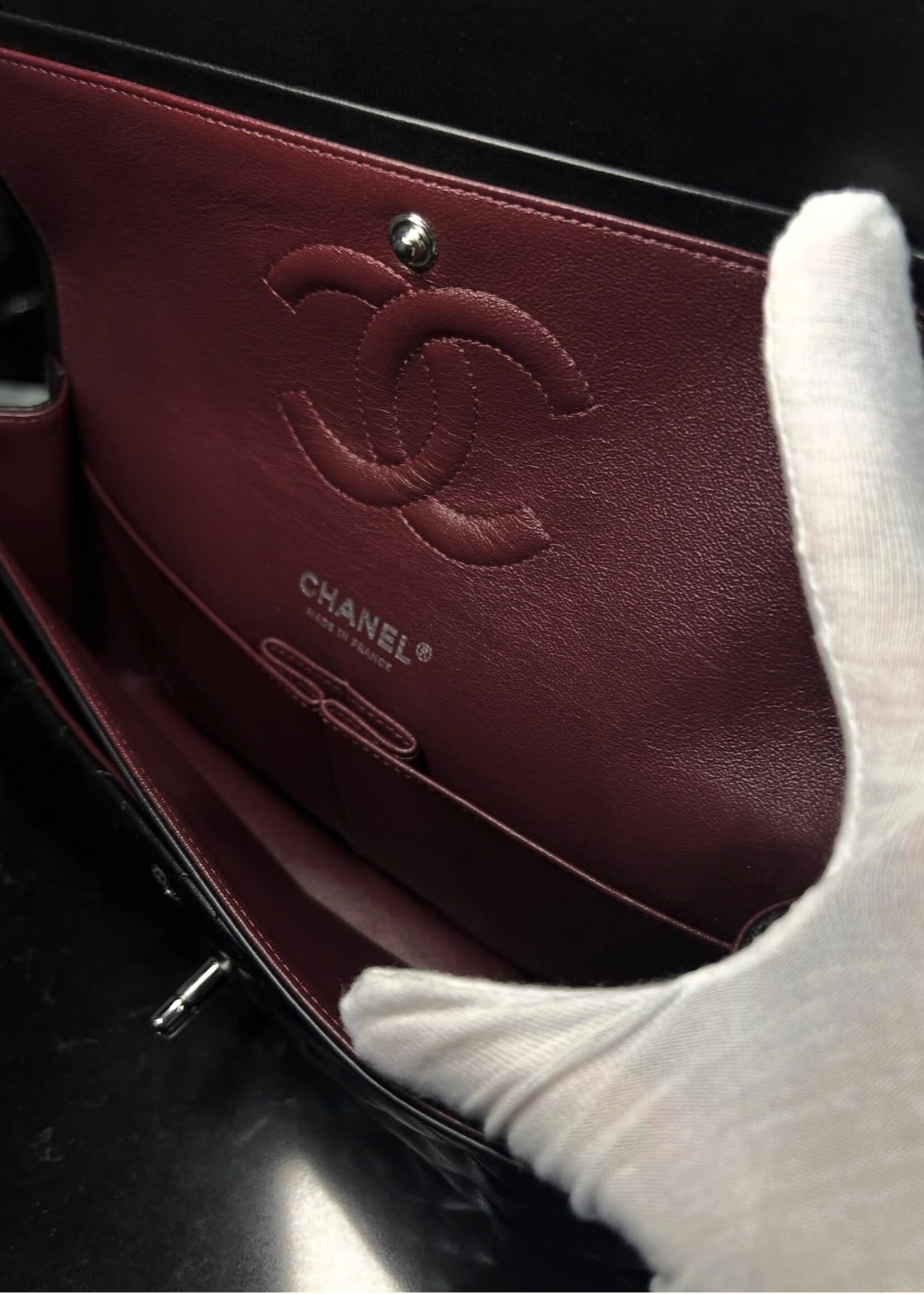 Chanel Chanel Lambskin Medium Double Flap Black SHW