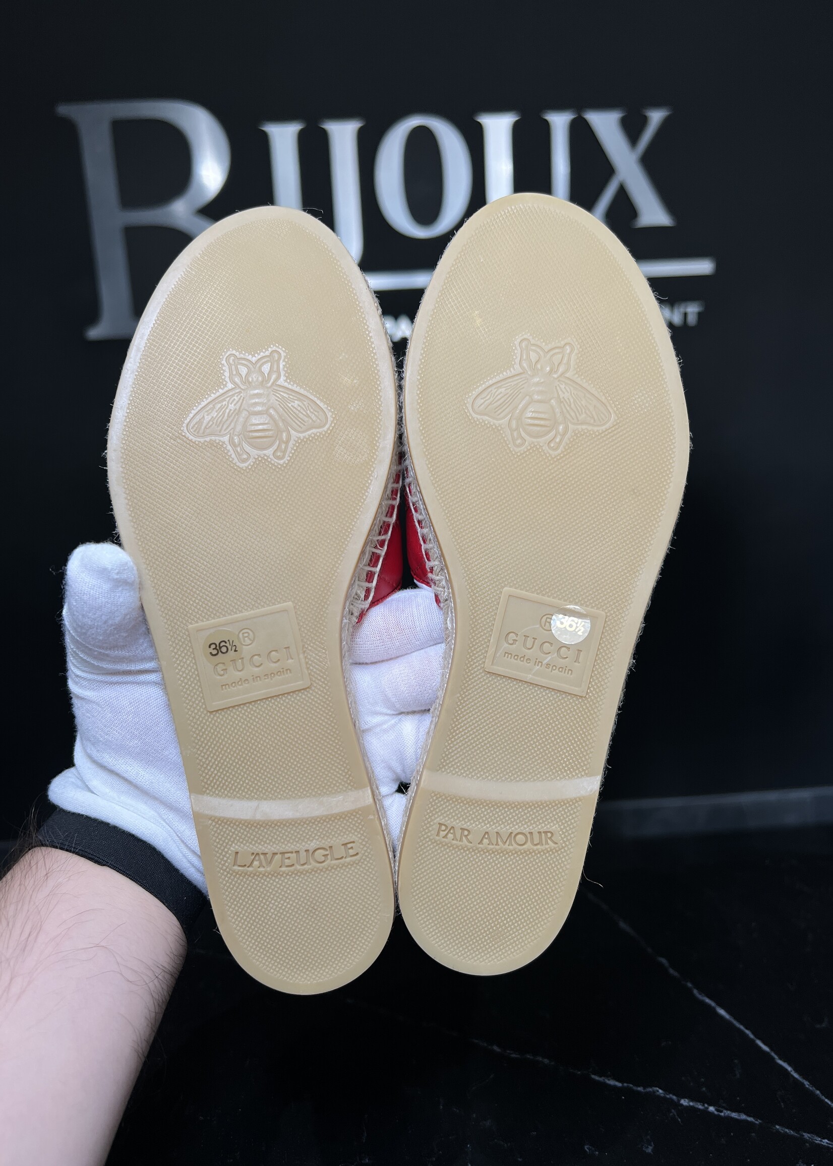 Gucci Gucci GG Marmont Espadrilles Red Slides - 36.5
