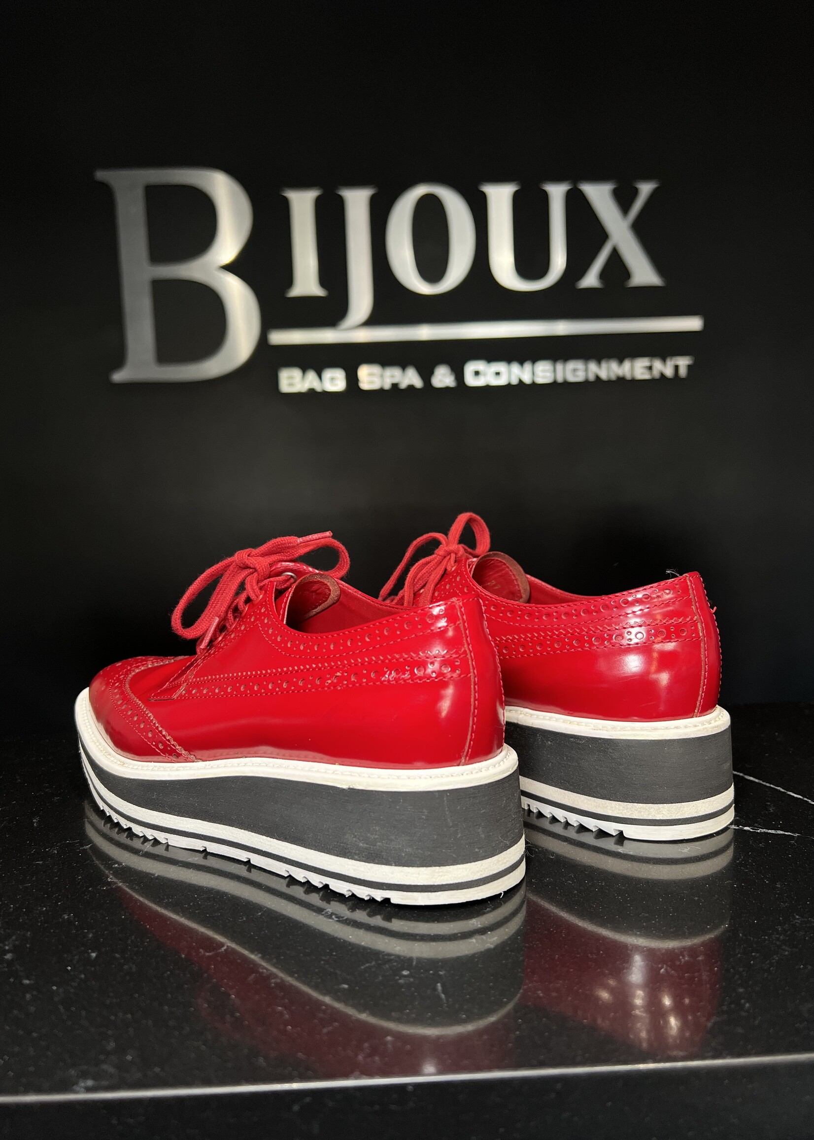 Prada Prada Red Oxford Sneakers -37