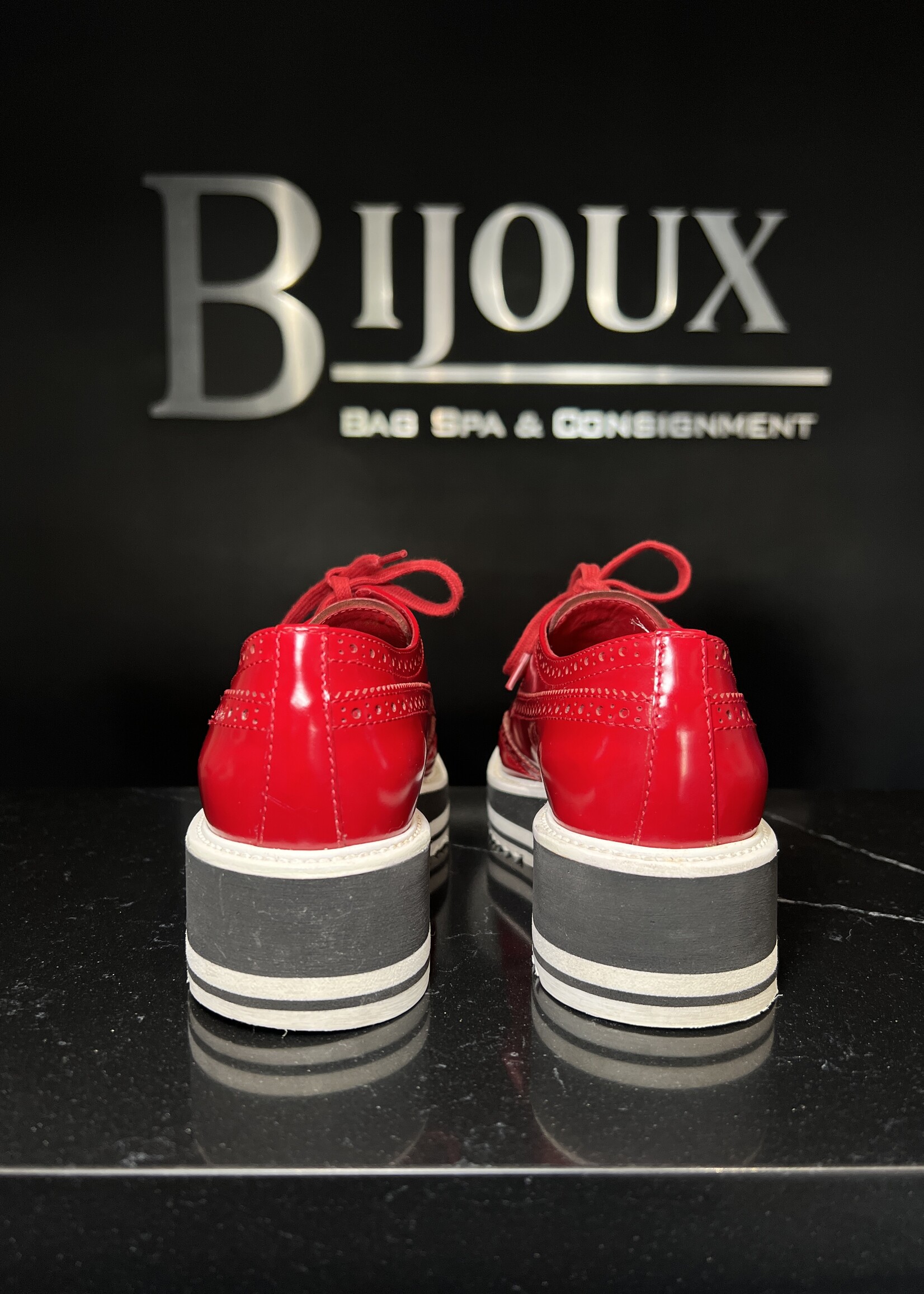 Prada Prada Red Oxford Sneakers -37