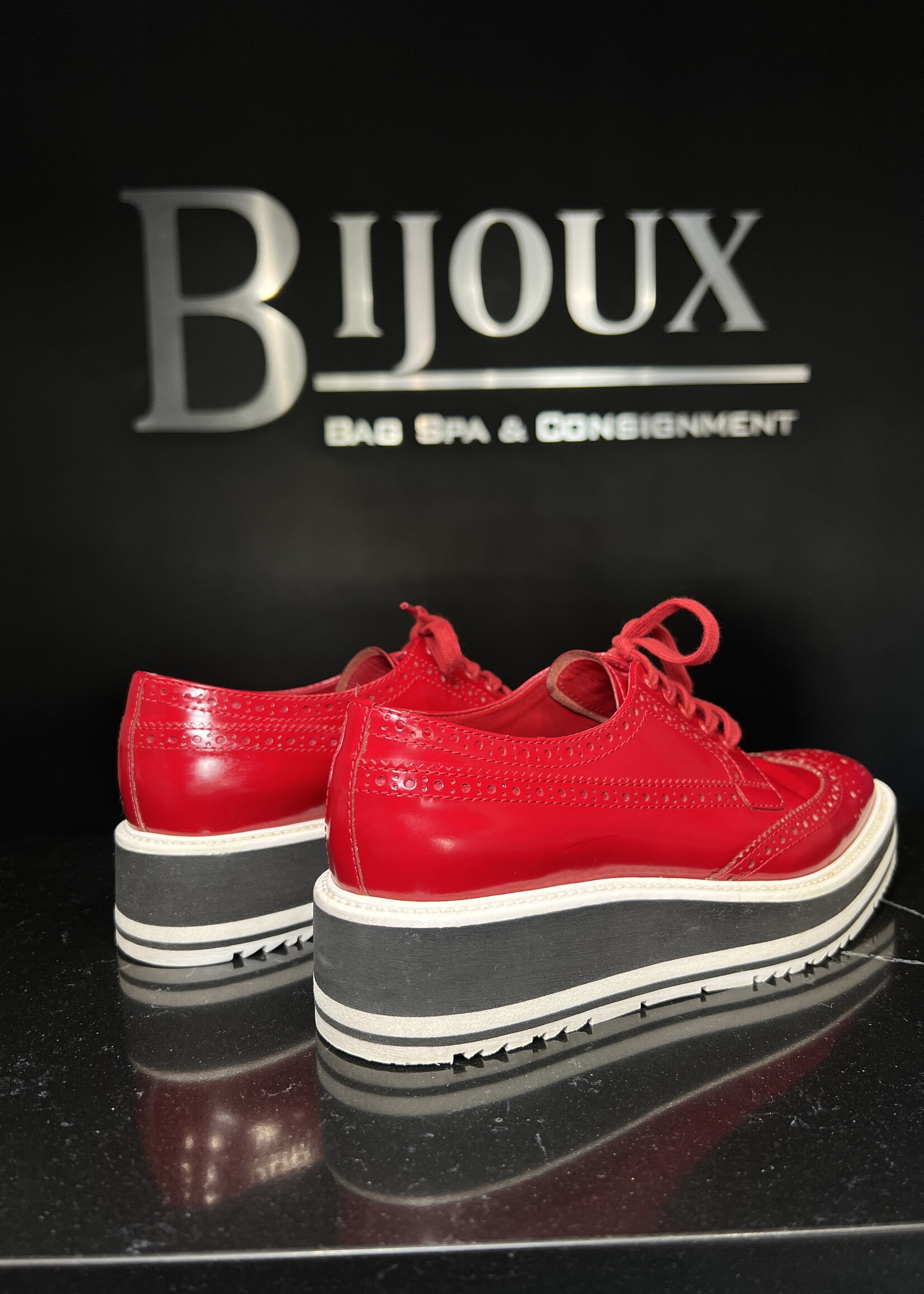 Prada Prada Red Oxford Sneakers -37