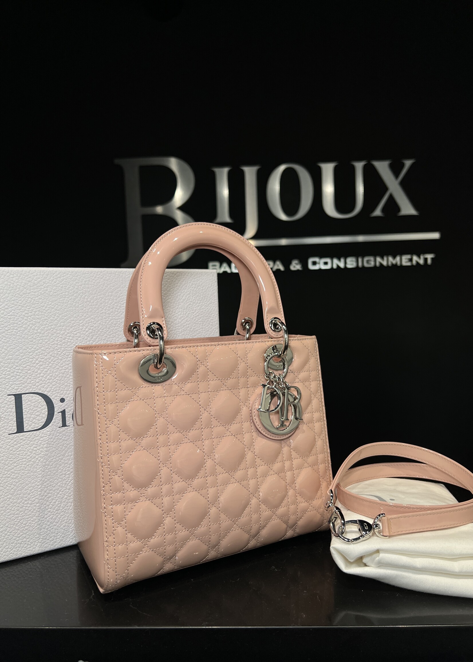 Christian Dior Dior Medium Pink Patent Lady