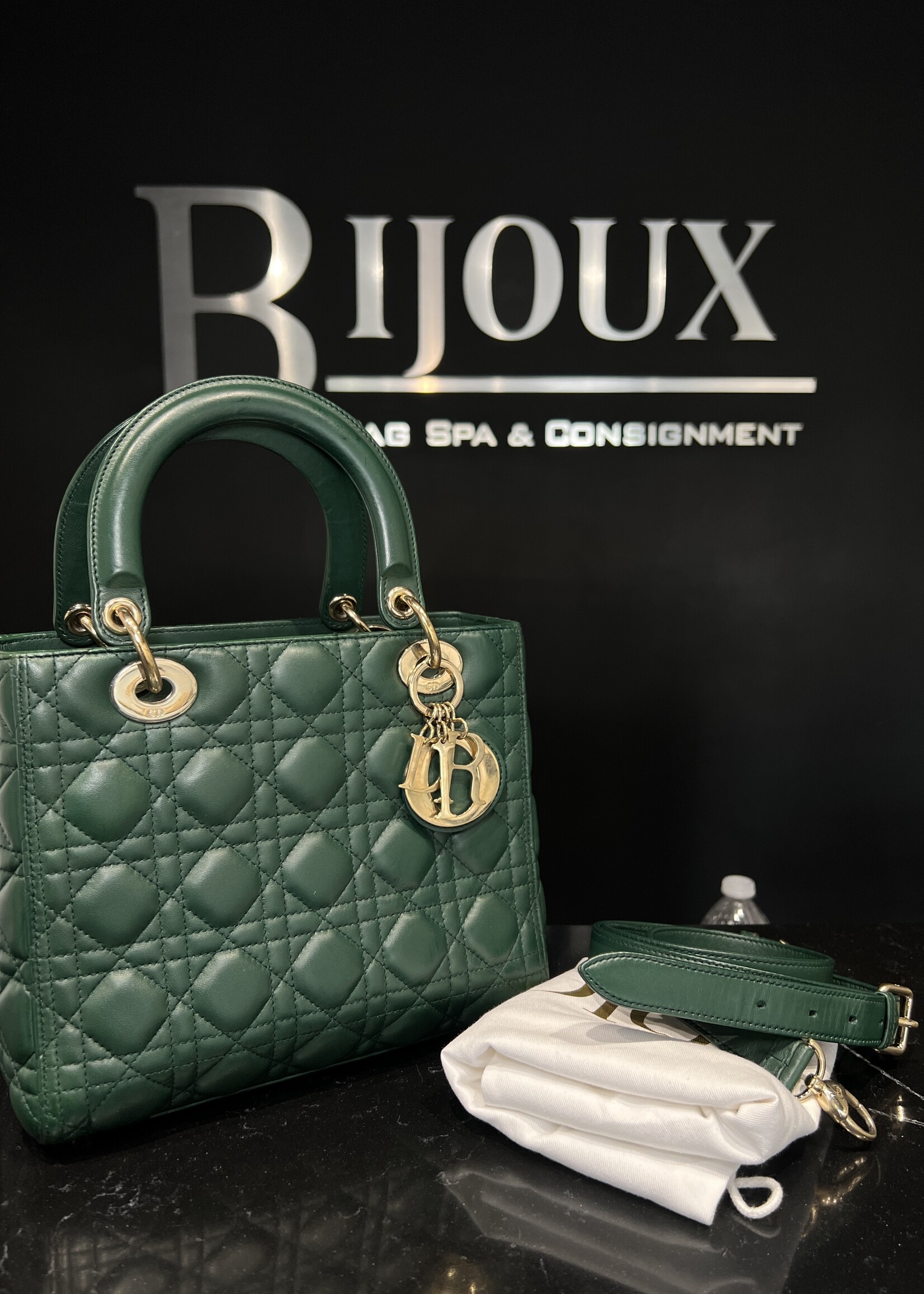 Christian Dior Christian Dior Lady Dior Medium Green Cannage