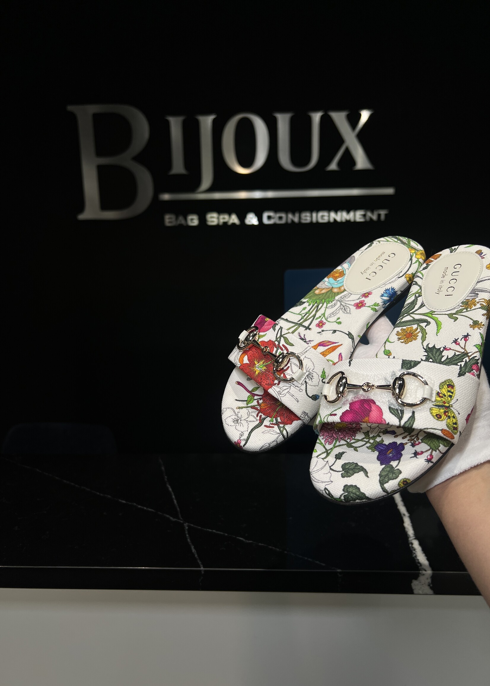 Gucci Gucci Floral Horsebit Sandals -36