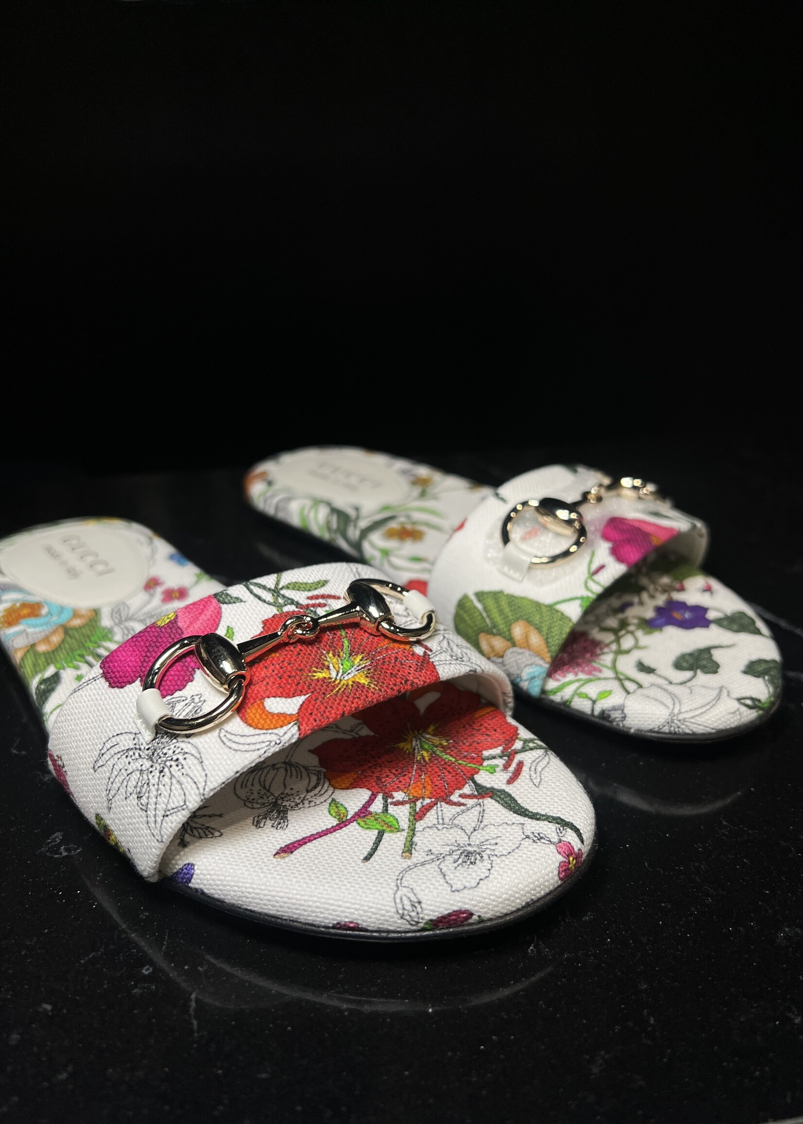 Gucci Gucci Floral Horsebit Sandals -36