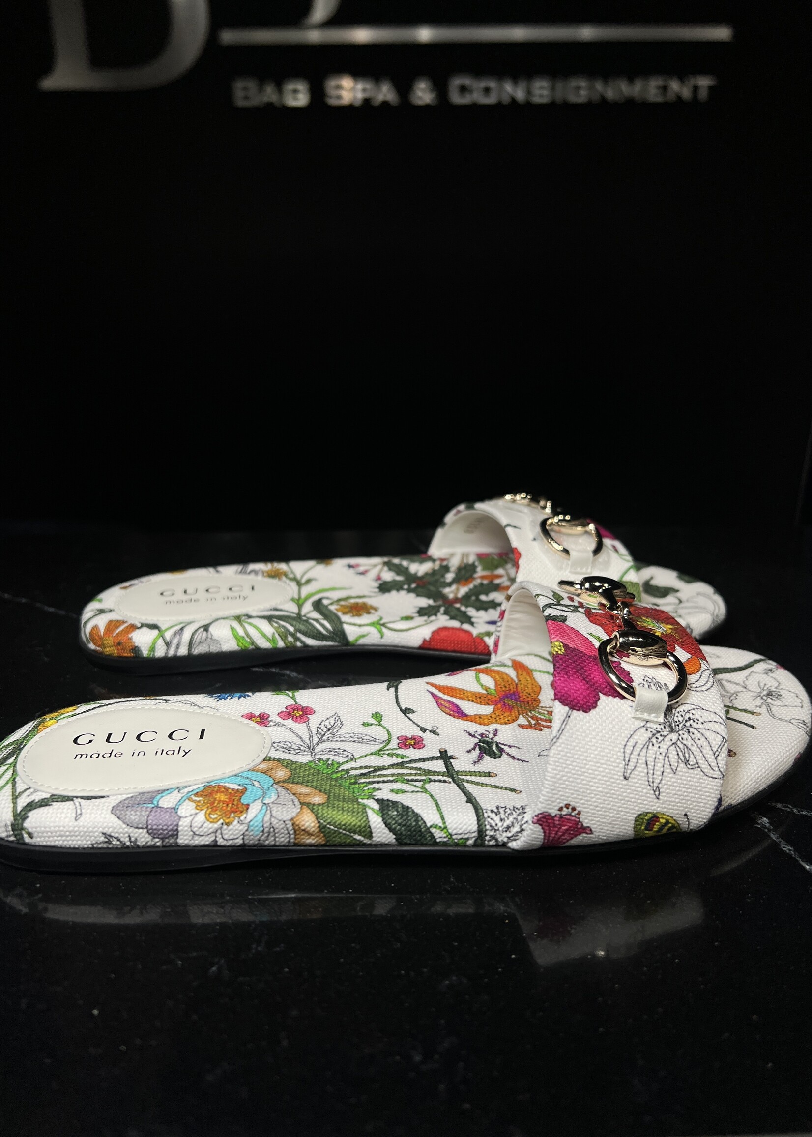 Gucci Gucci Floral Horsebit Sandals -36
