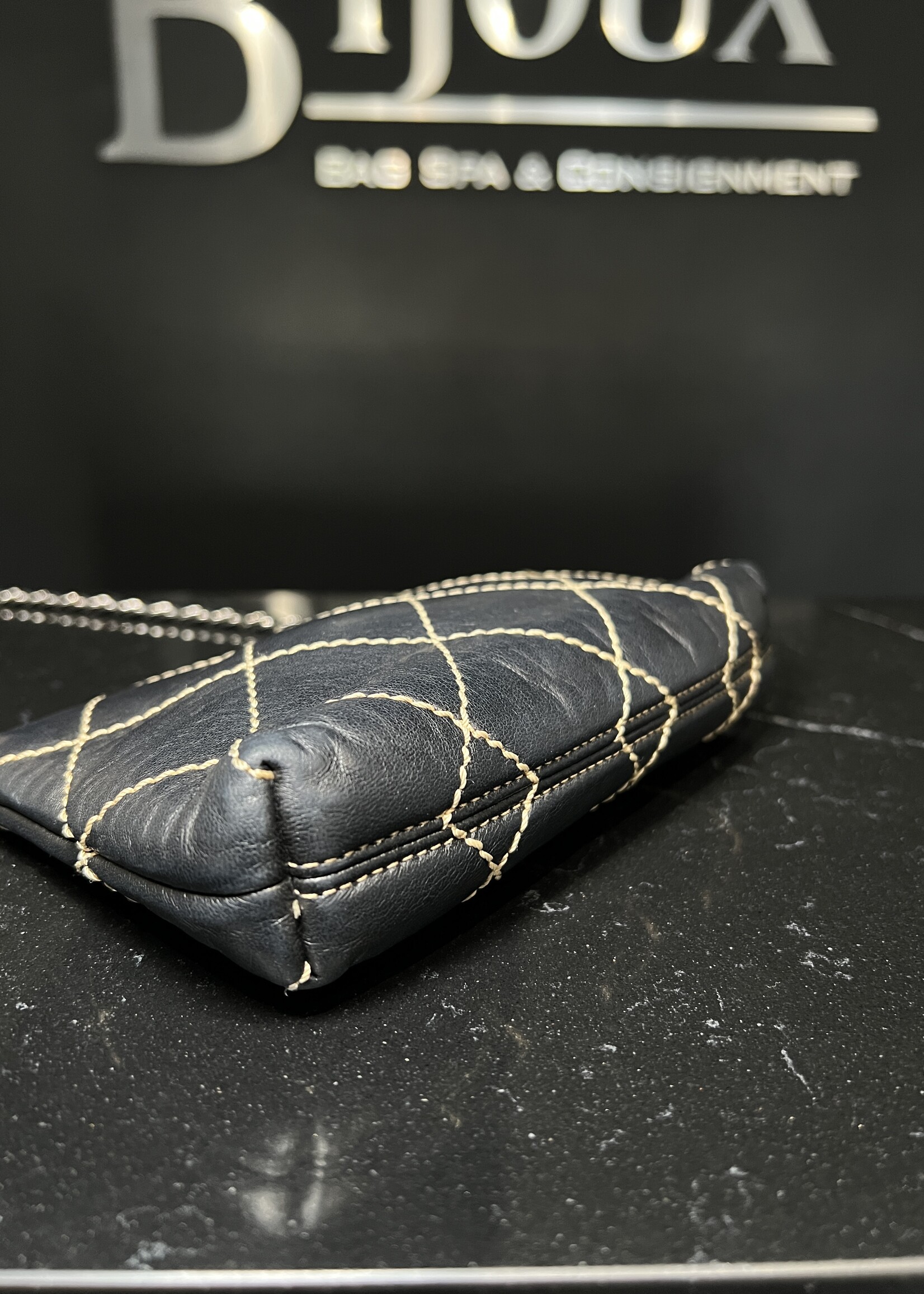 Chanel Chanel Calfskin Surpique Stitched Mini Pochette
