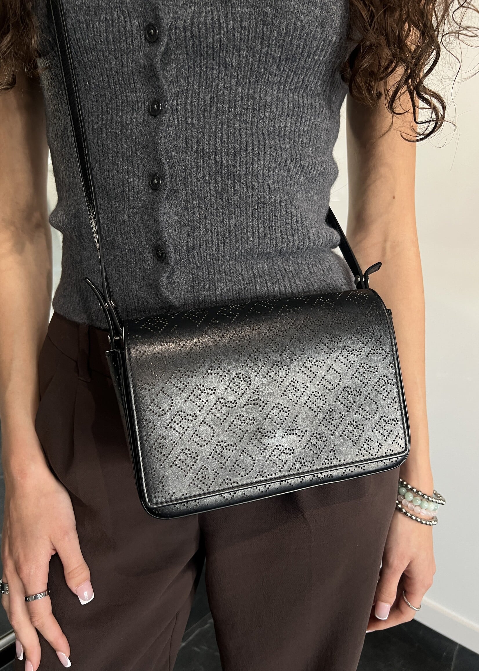 Burberry SOLD- Burberry Perforated Black Crossbody