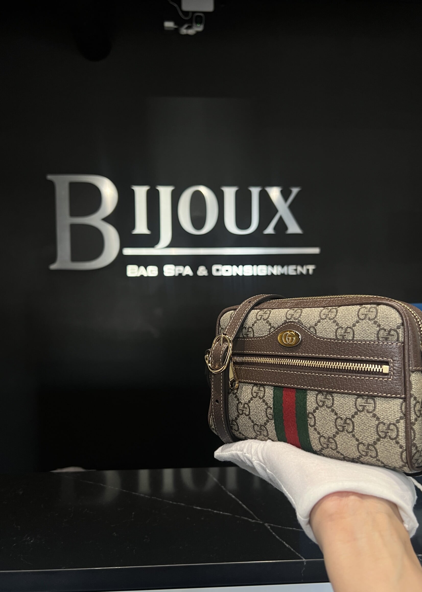 Gucci Gucci Mini Ophidia GG Supreme Coated Canvas Crossbody