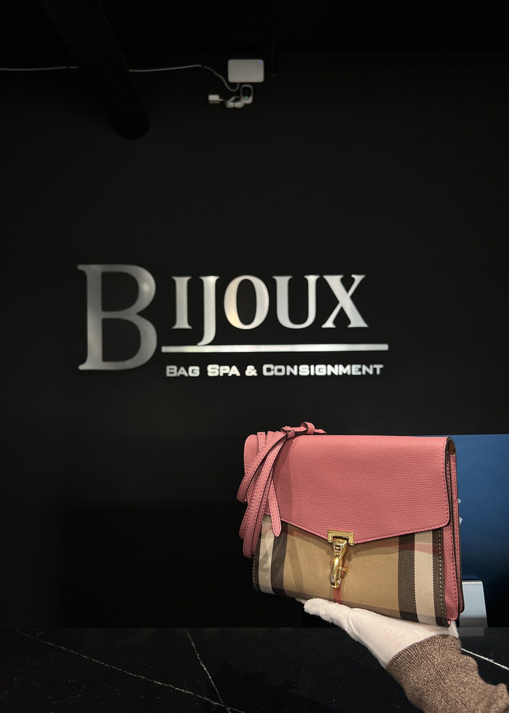 Burberry Burberry Macken Leather House Check Canvas Crossbody