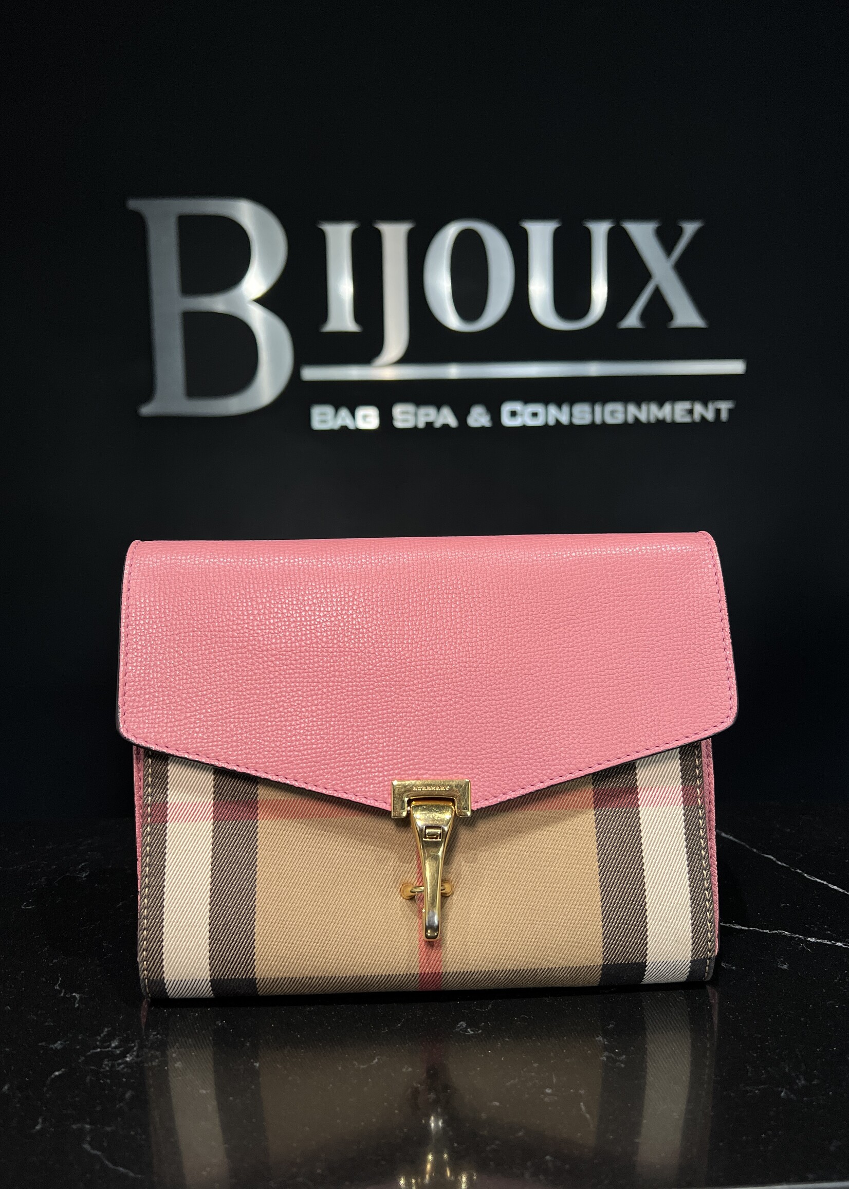 Burberry Burberry Macken Leather House Check Canvas Crossbody