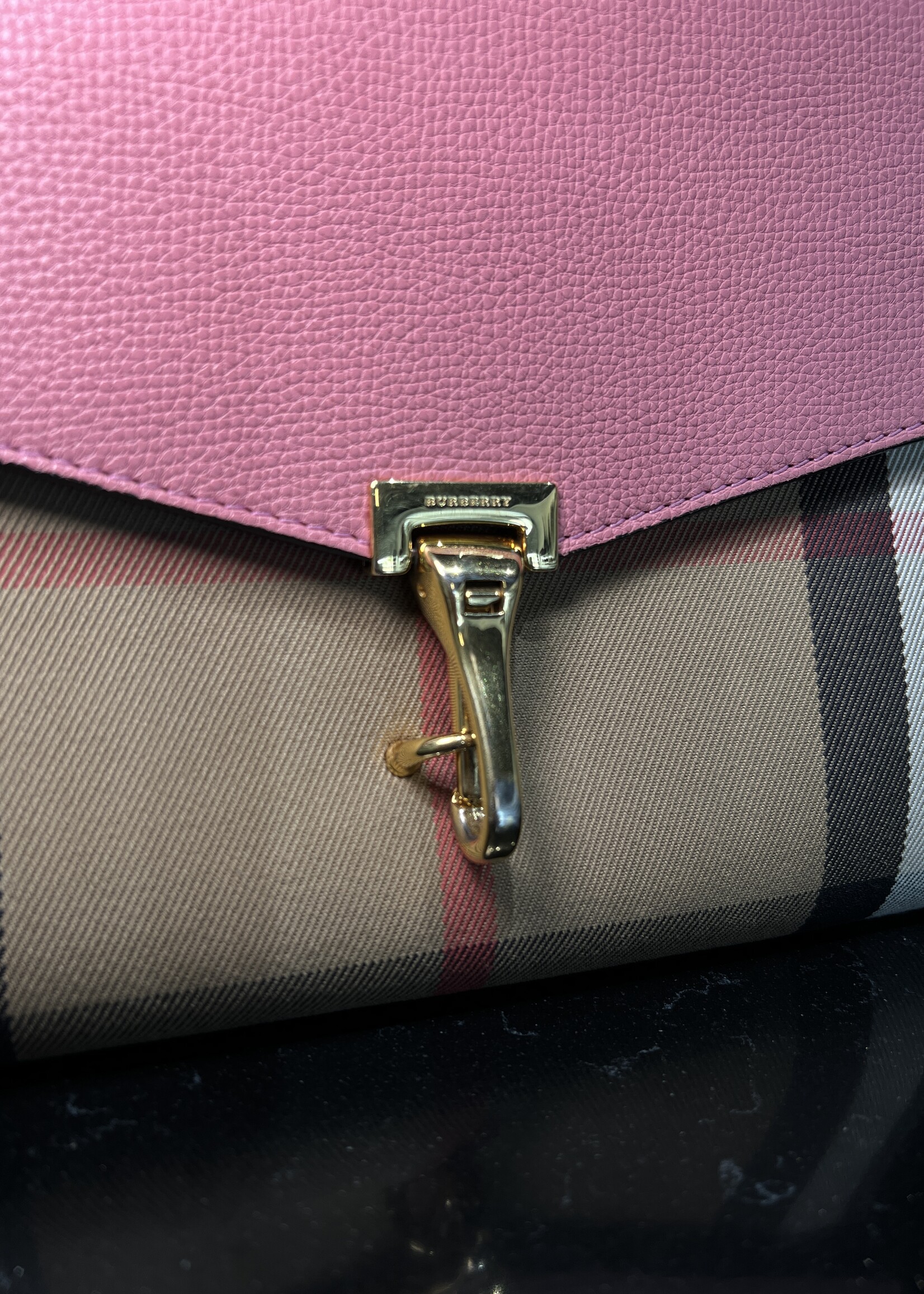 Burberry Burberry Macken Leather House Check Canvas Crossbody