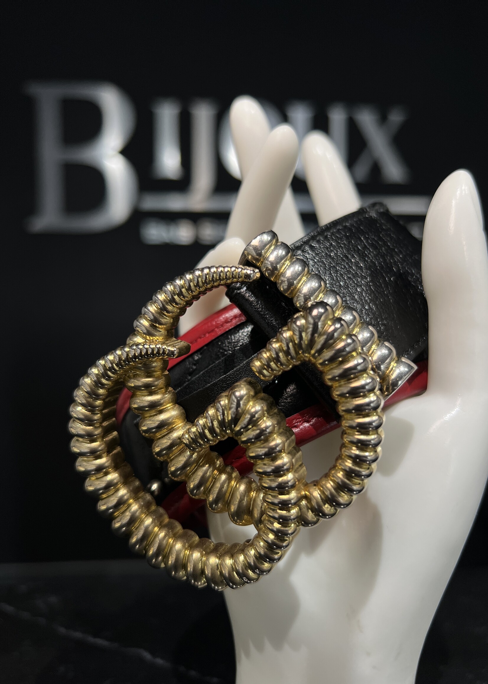 Gucci Gucci Double G Black and Red Belt -85