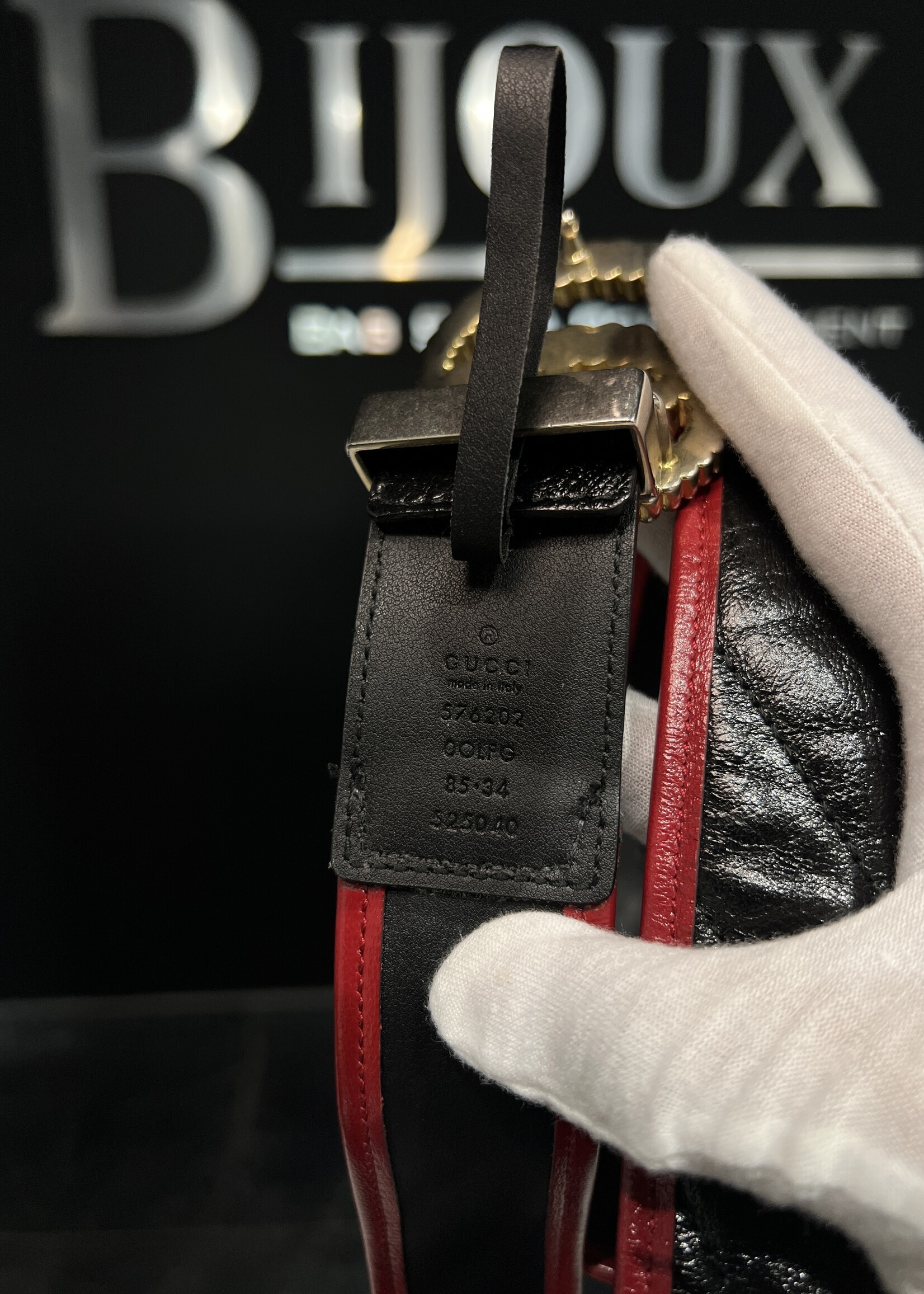 Gucci Gucci Double G Black and Red Belt -85