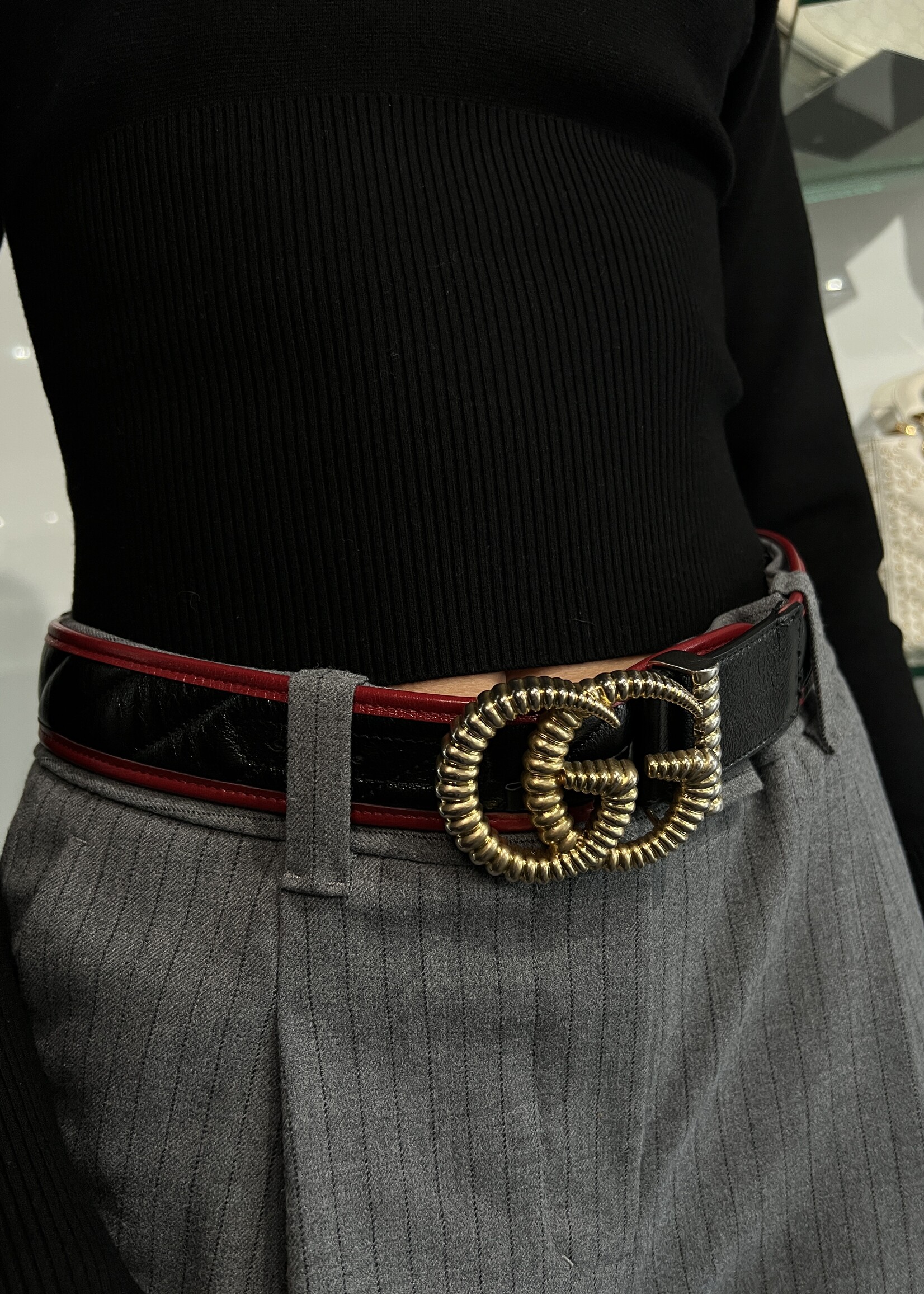 Gucci Gucci Double G Black and Red Belt -85