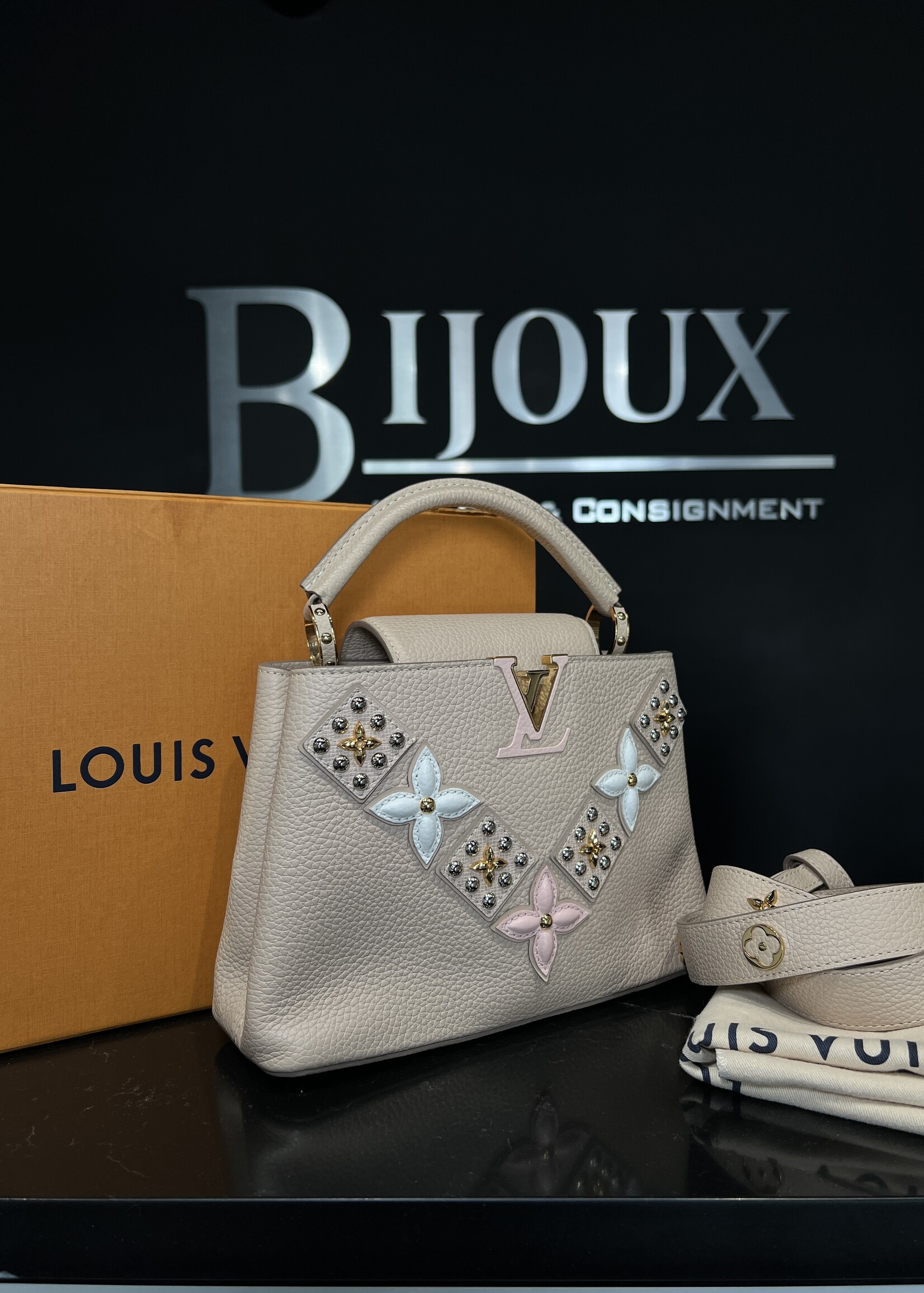 Louis Vuitton Louis Vuitton Studded Taurillon Capucines BB