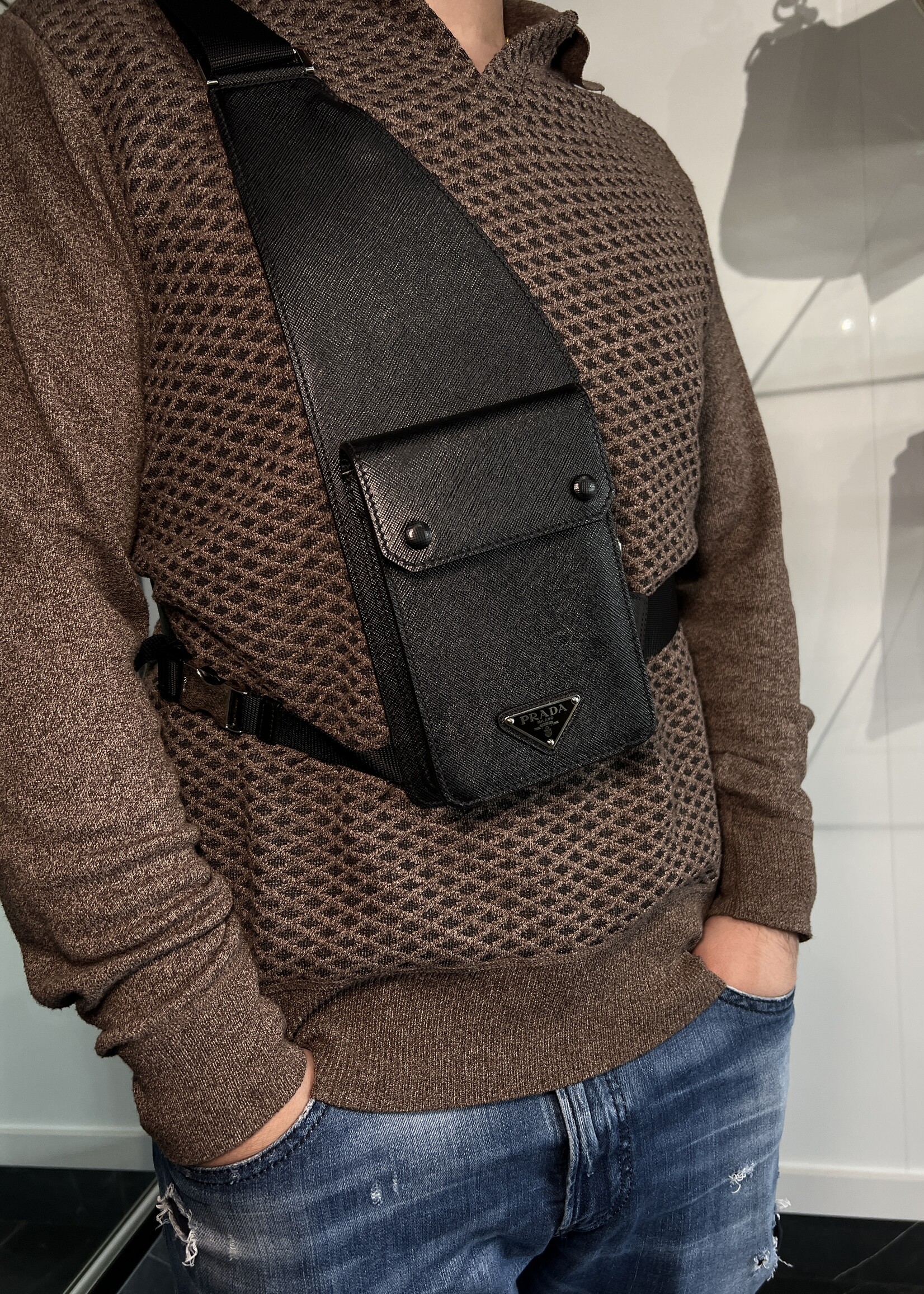 Prada Prada Saffiano Harness Crossbody