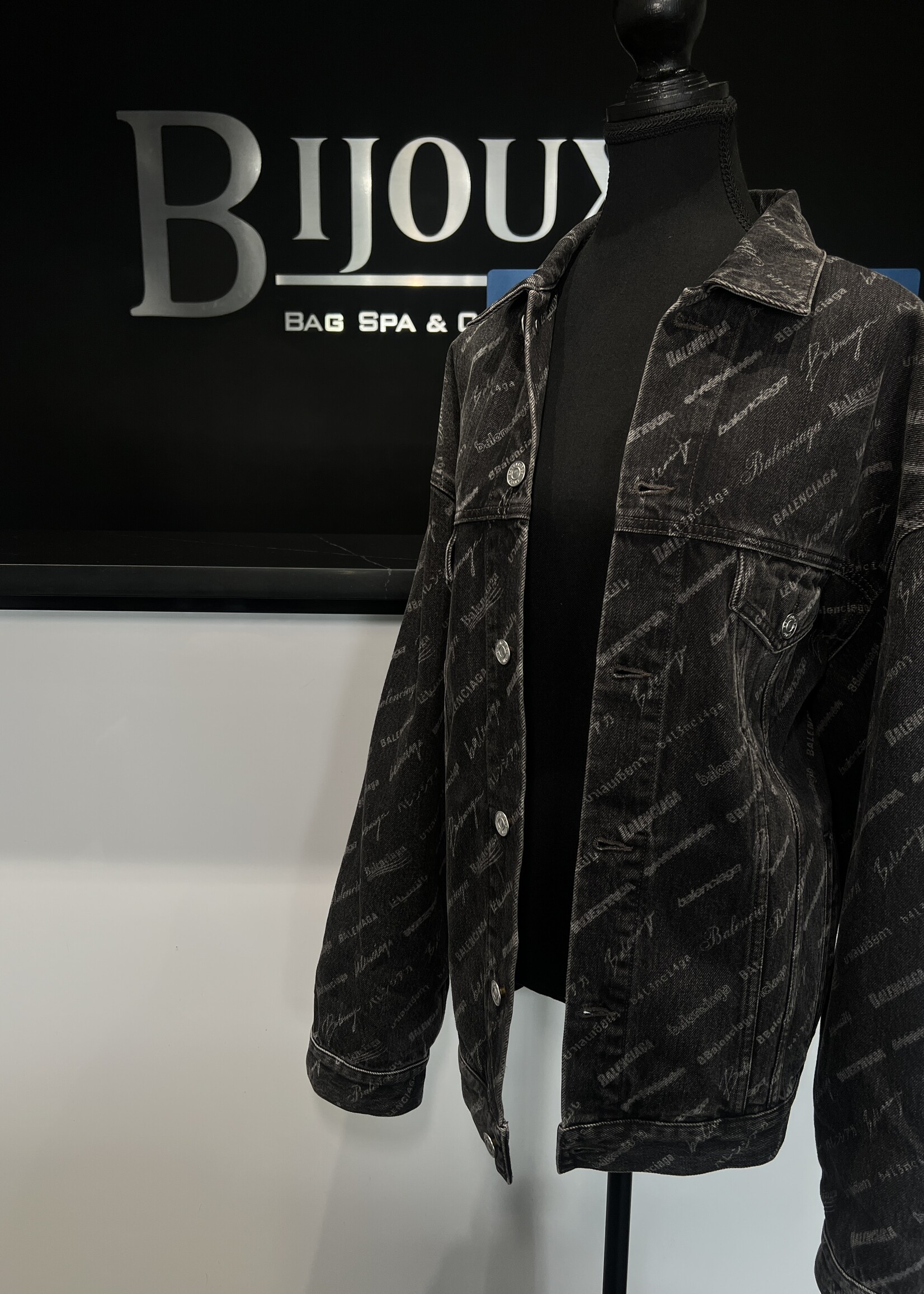 Balenciaga Balenciaga Logo Printed Denim Jacket- XS