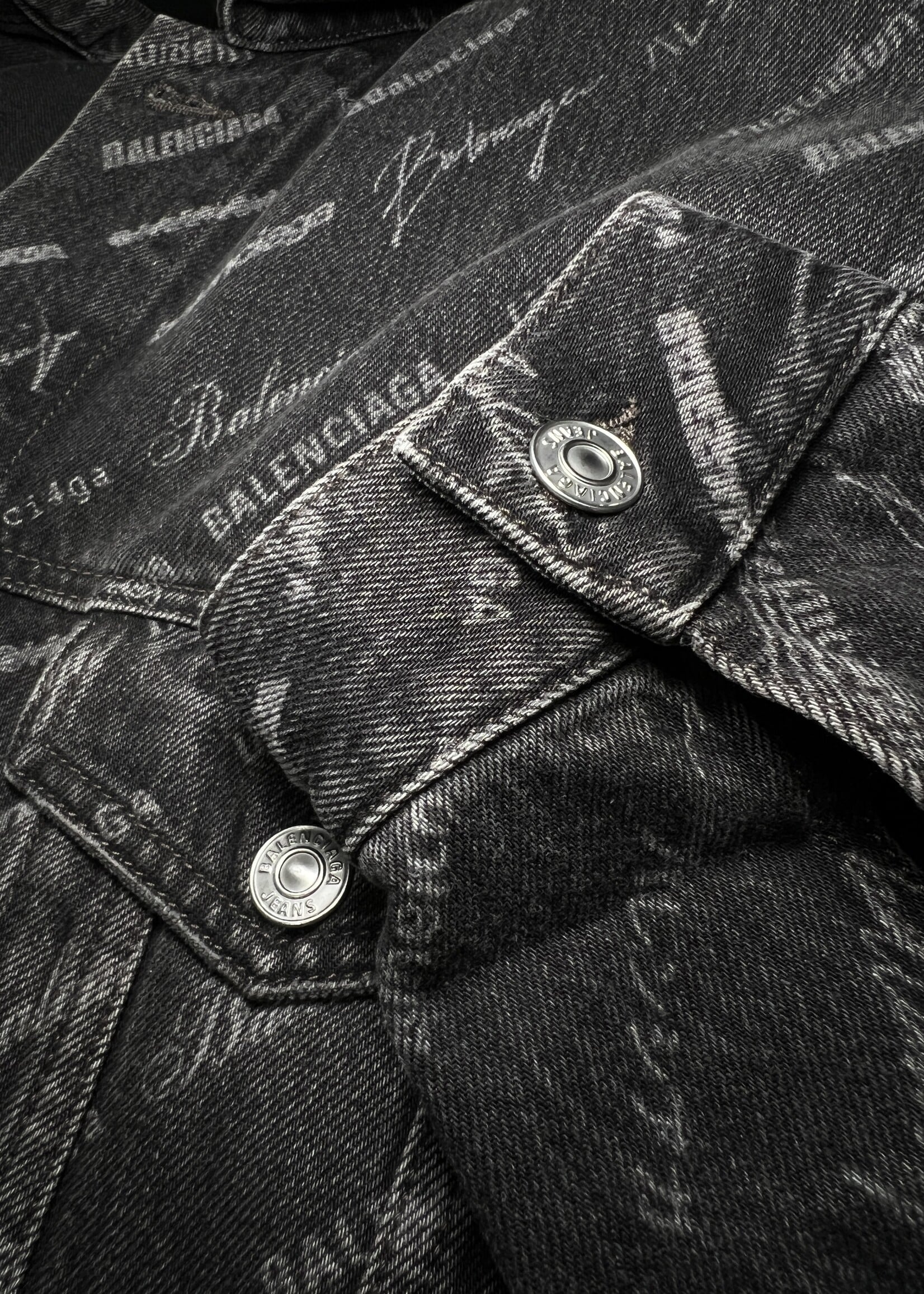 Balenciaga Balenciaga Logo Printed Denim Jacket- XS