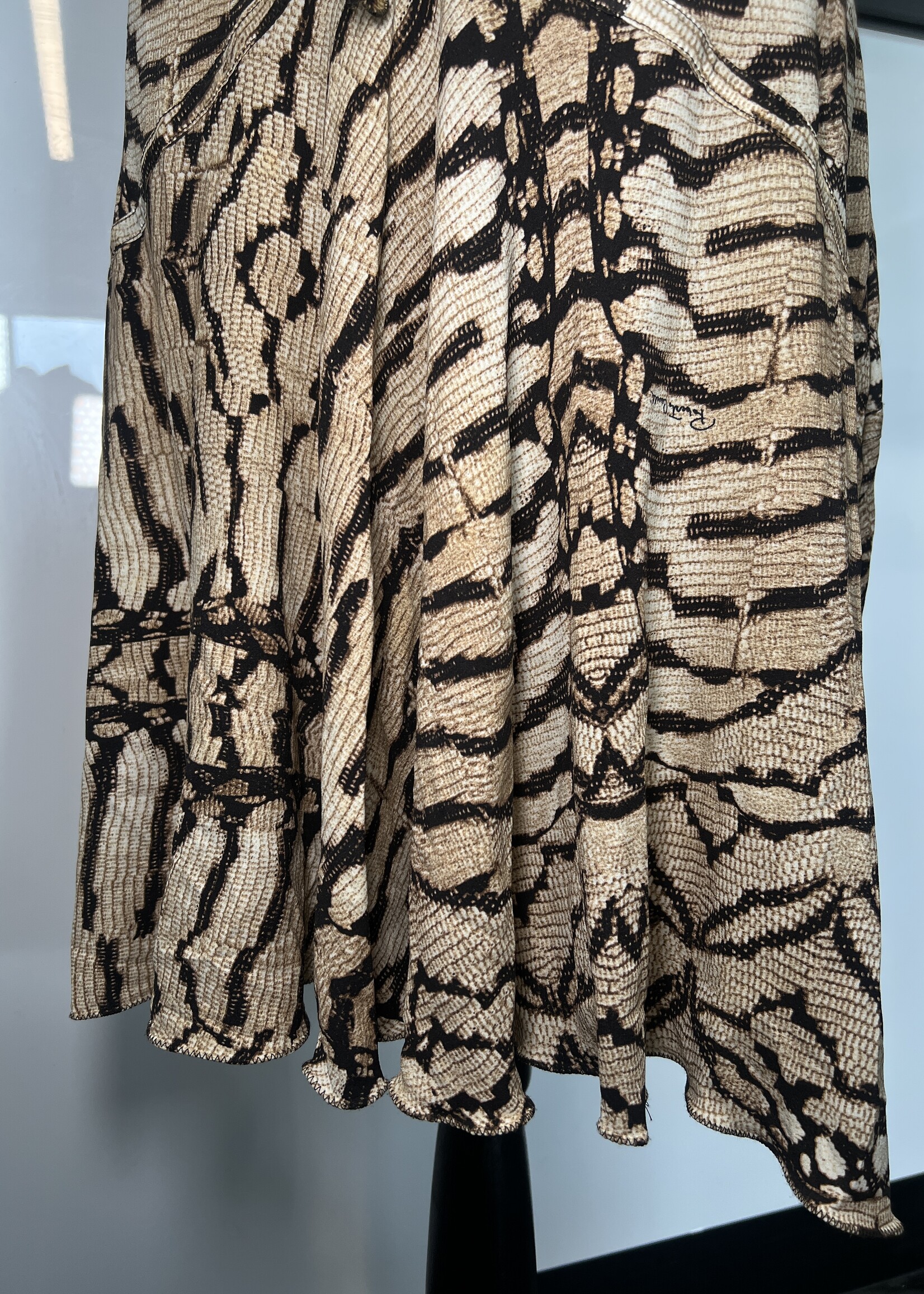 Roberto Cavalli 2004  Zebra Silk Midi Dress