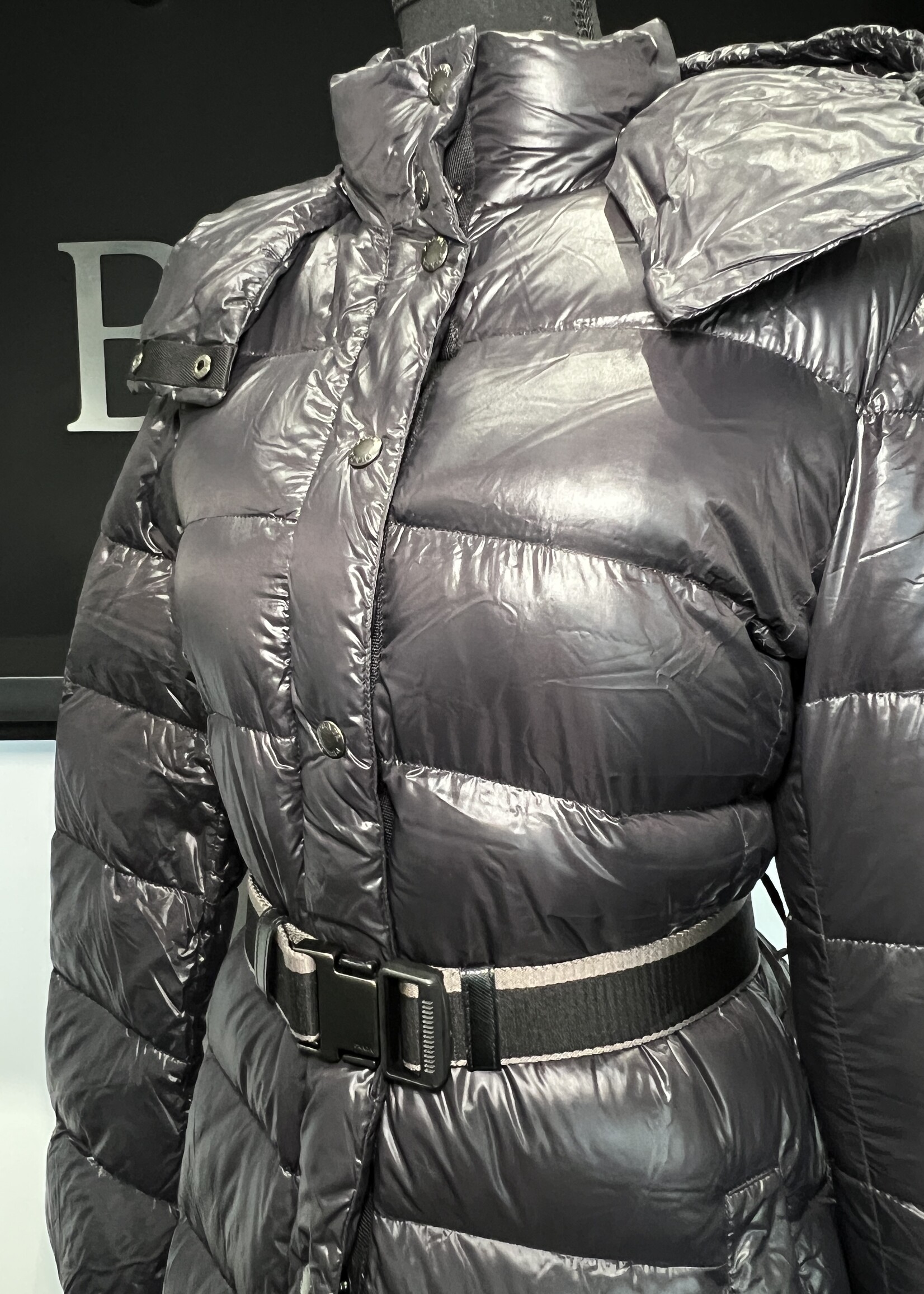 Prada Prada Blue Belted Down Puffer Jacket -40
