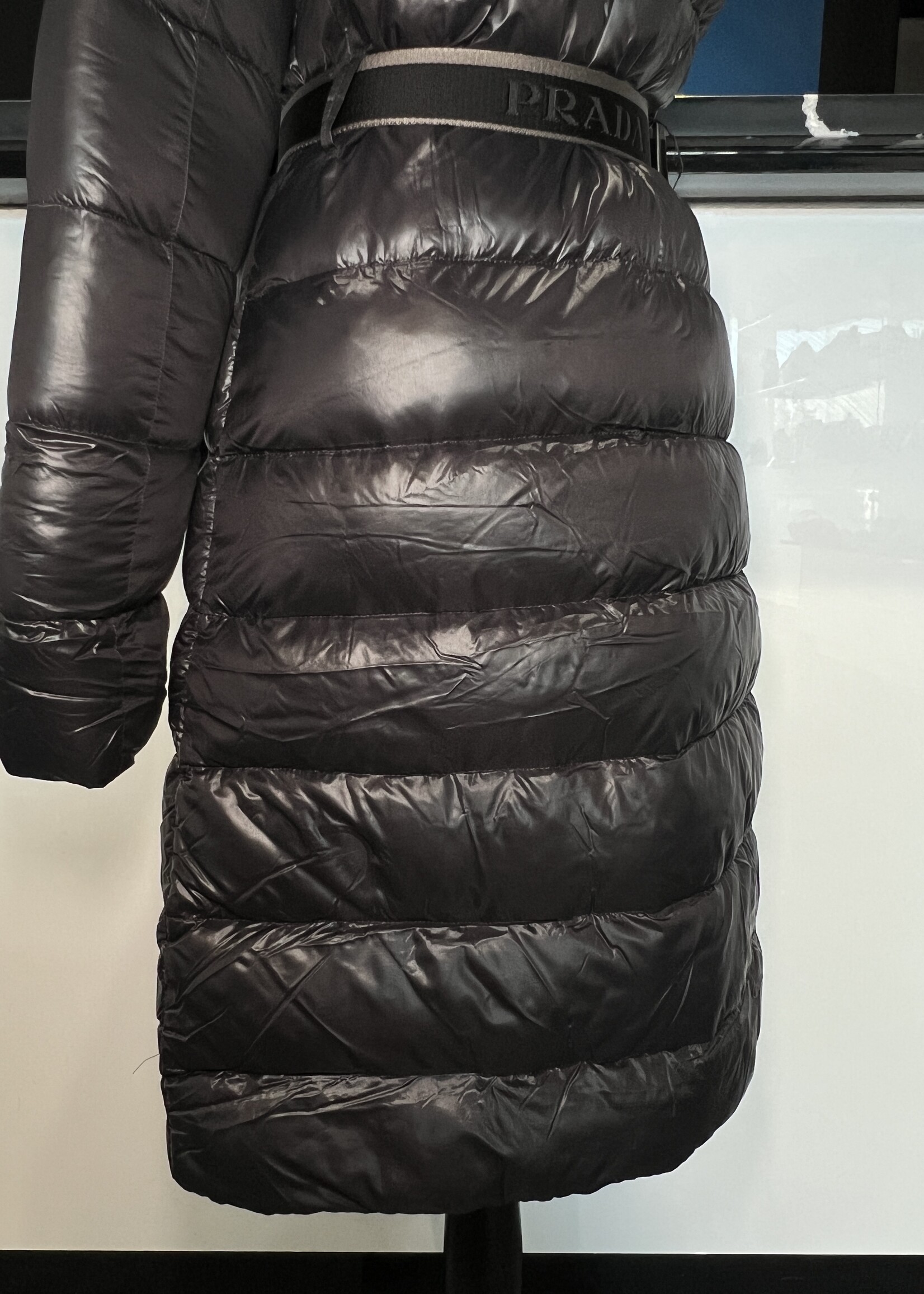 Prada Prada Blue Belted Down Puffer Jacket -40