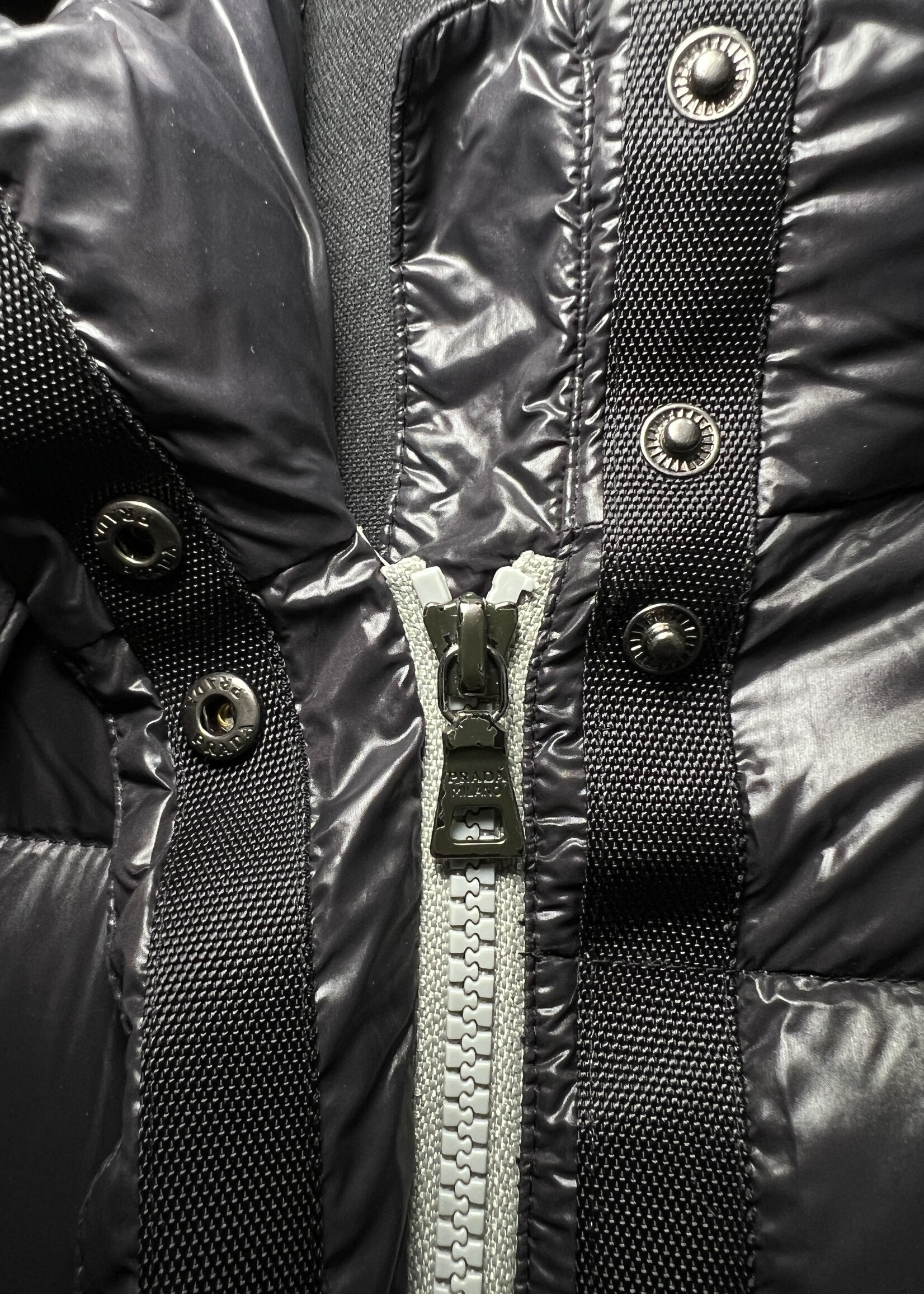 Prada Prada Blue Belted Down Puffer Jacket -40