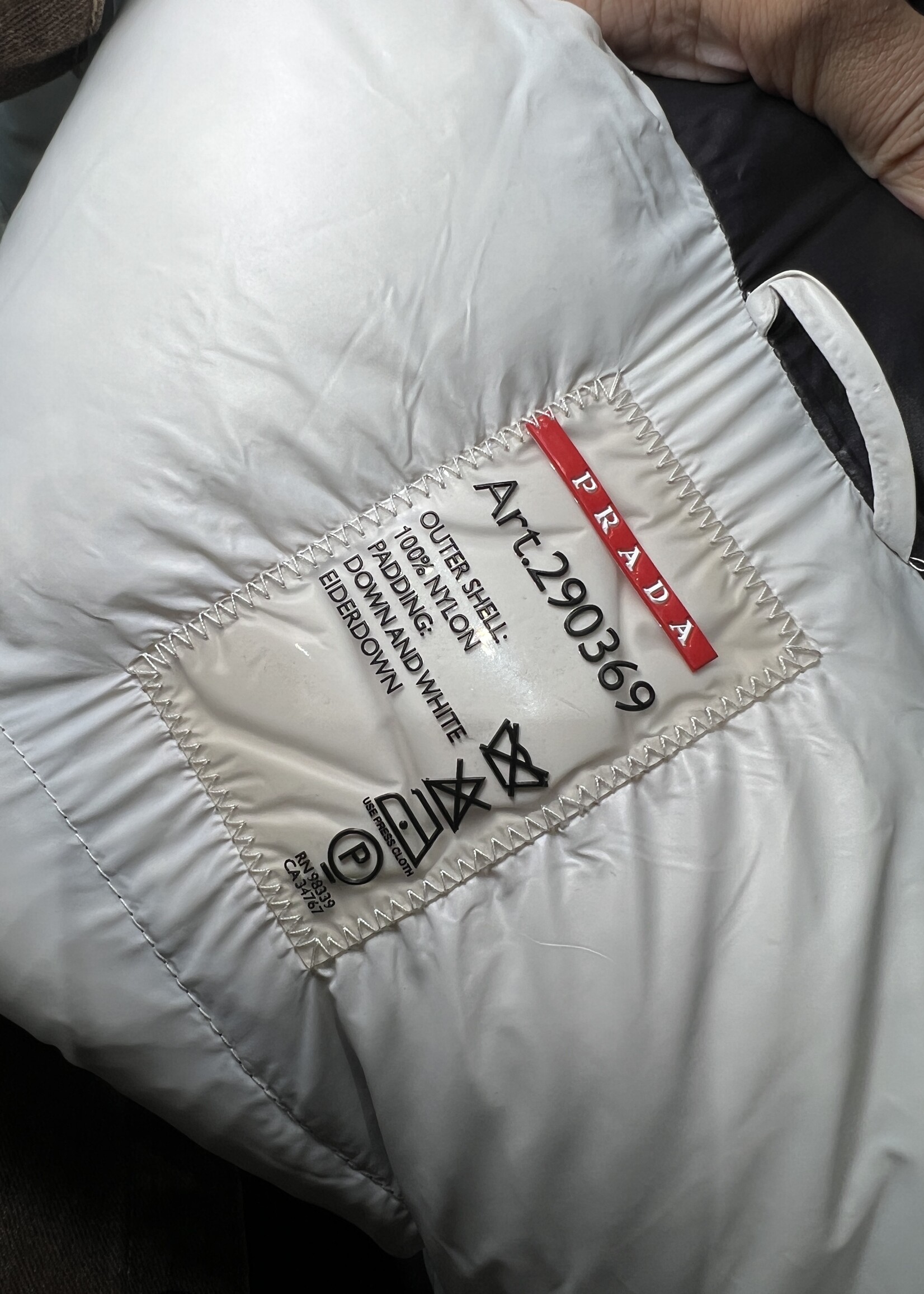 Prada Prada Blue Belted Down Puffer Jacket -40
