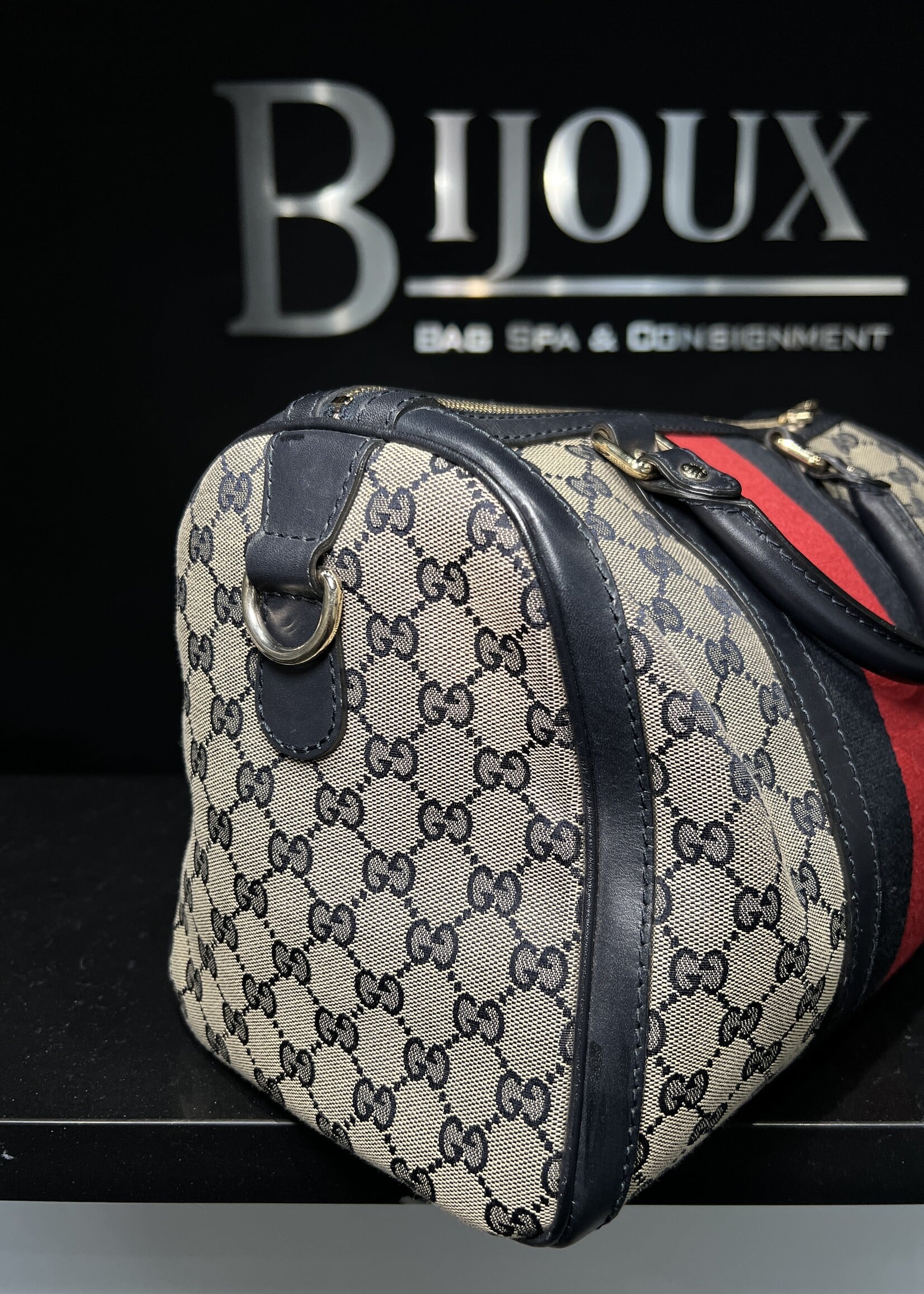 Gucci Gucci Navy GG Canvas Boston Bowler
