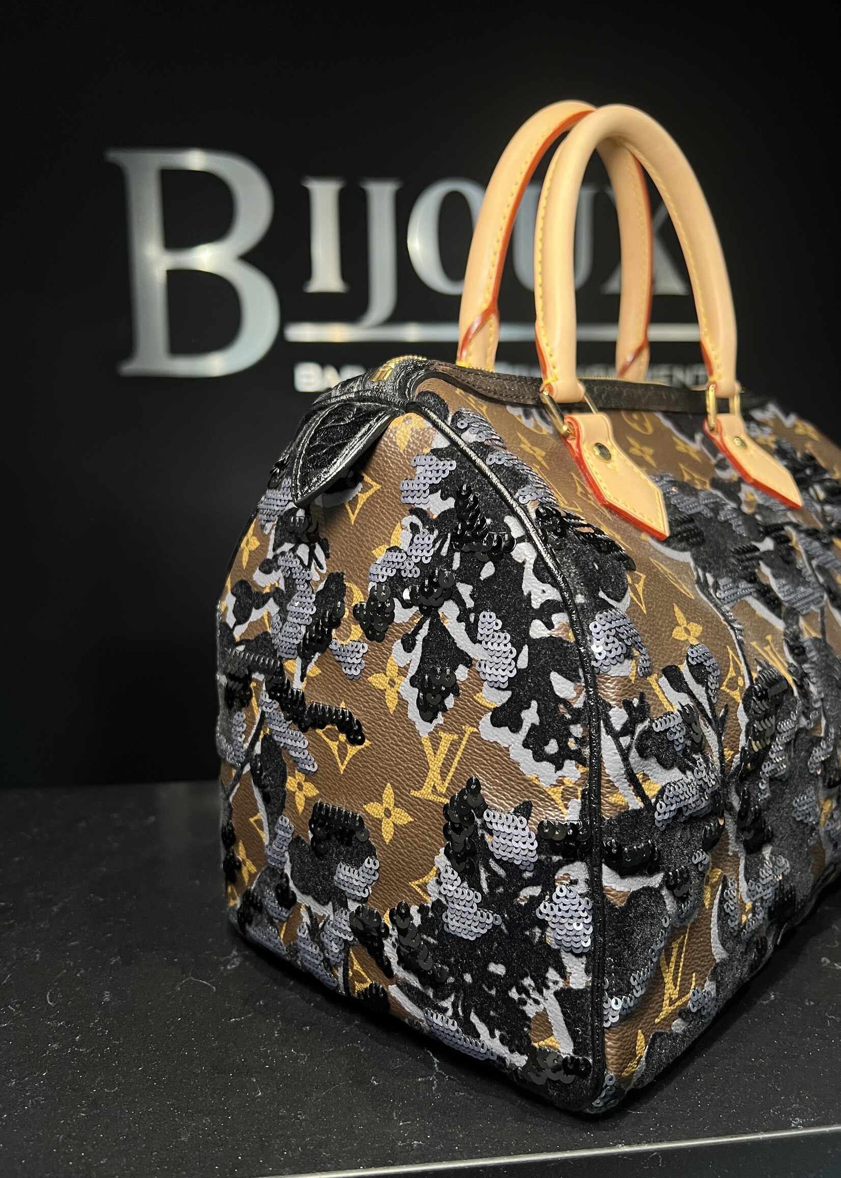 Louis Vuitton Louis Vuitton Fleur de Jais Sequin Speedy 30