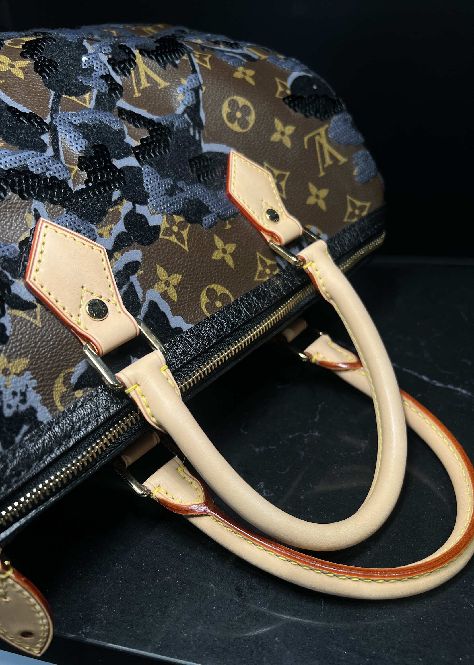 Louis Vuitton Louis Vuitton Fleur de Jais Sequin Speedy 30