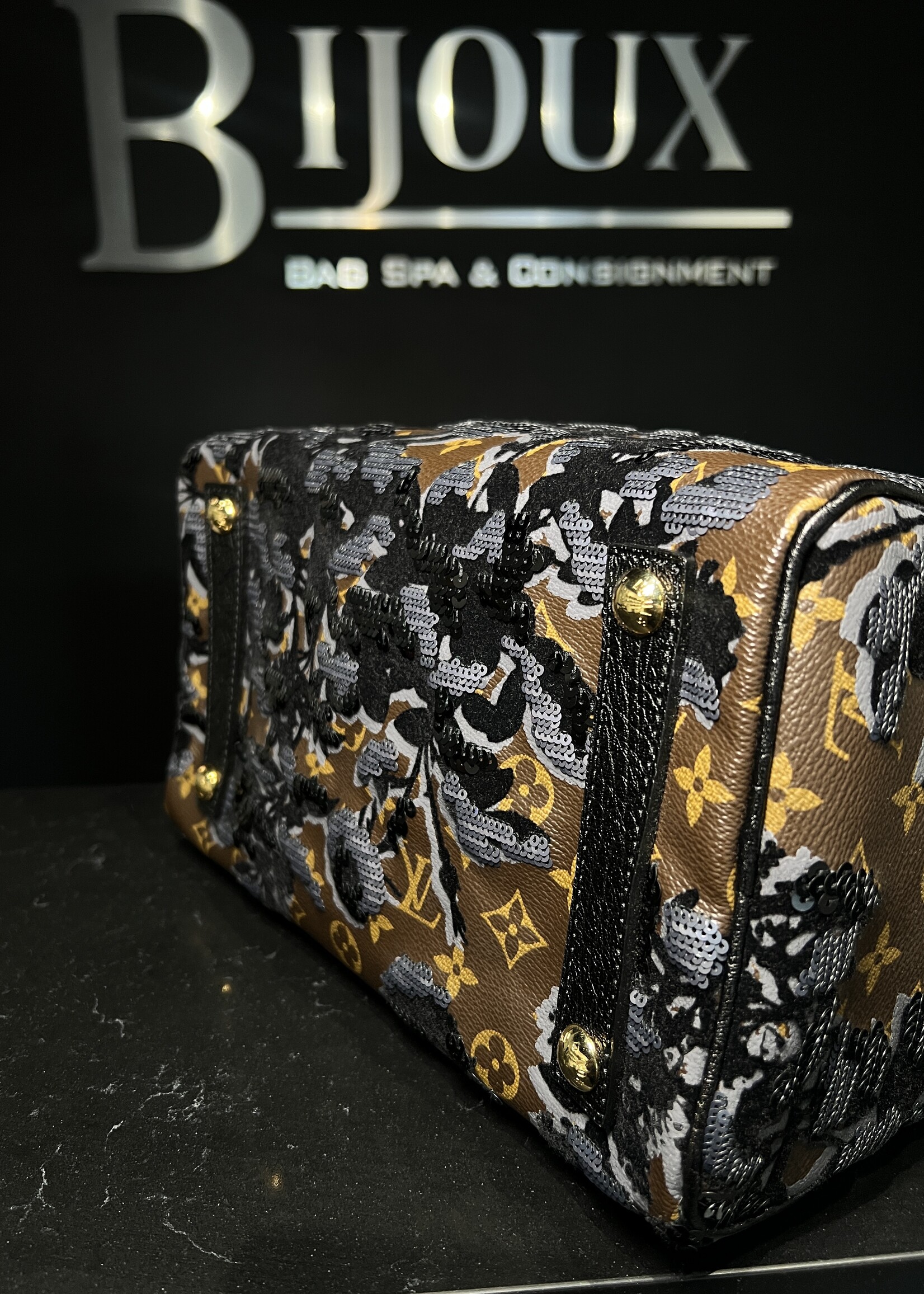 Louis Vuitton Louis Vuitton Fleur de Jais Sequin Speedy 30