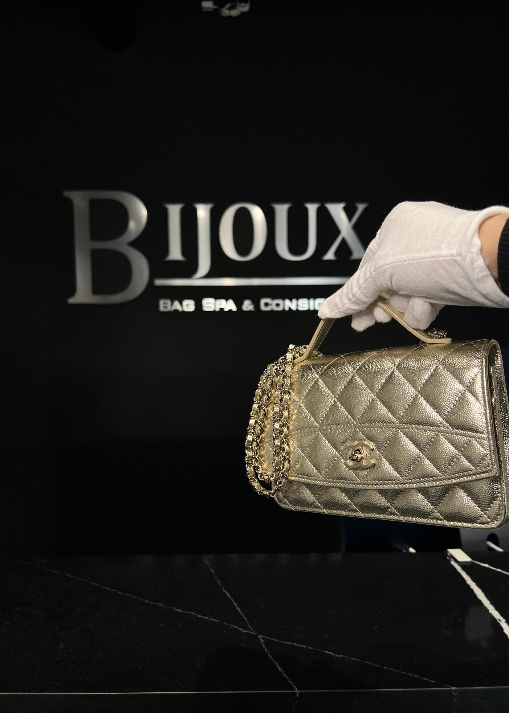 Chanel SOLD- Chanel Trendy Top Handle Gold Wallet on Chain LGHW