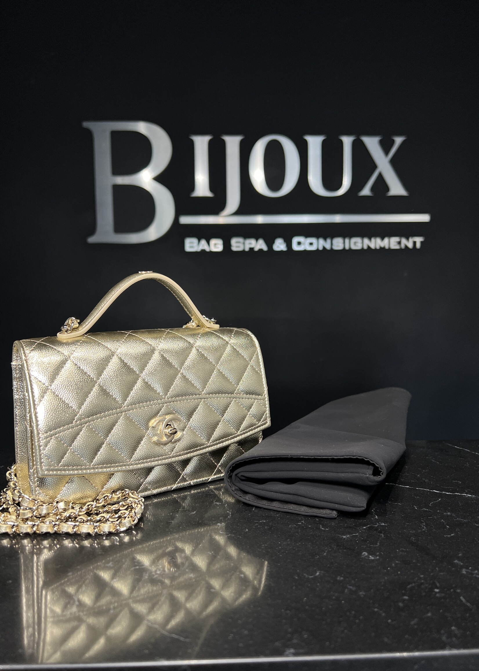 Chanel SOLD- Chanel Trendy Top Handle Gold Wallet on Chain LGHW