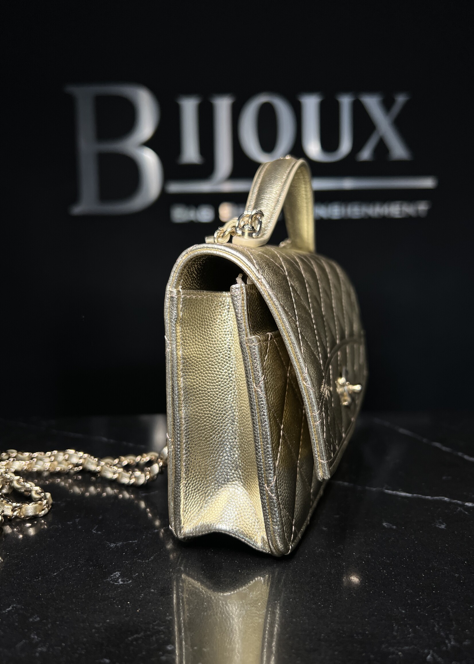 Chanel SOLD- Chanel Trendy Top Handle Gold Wallet on Chain LGHW