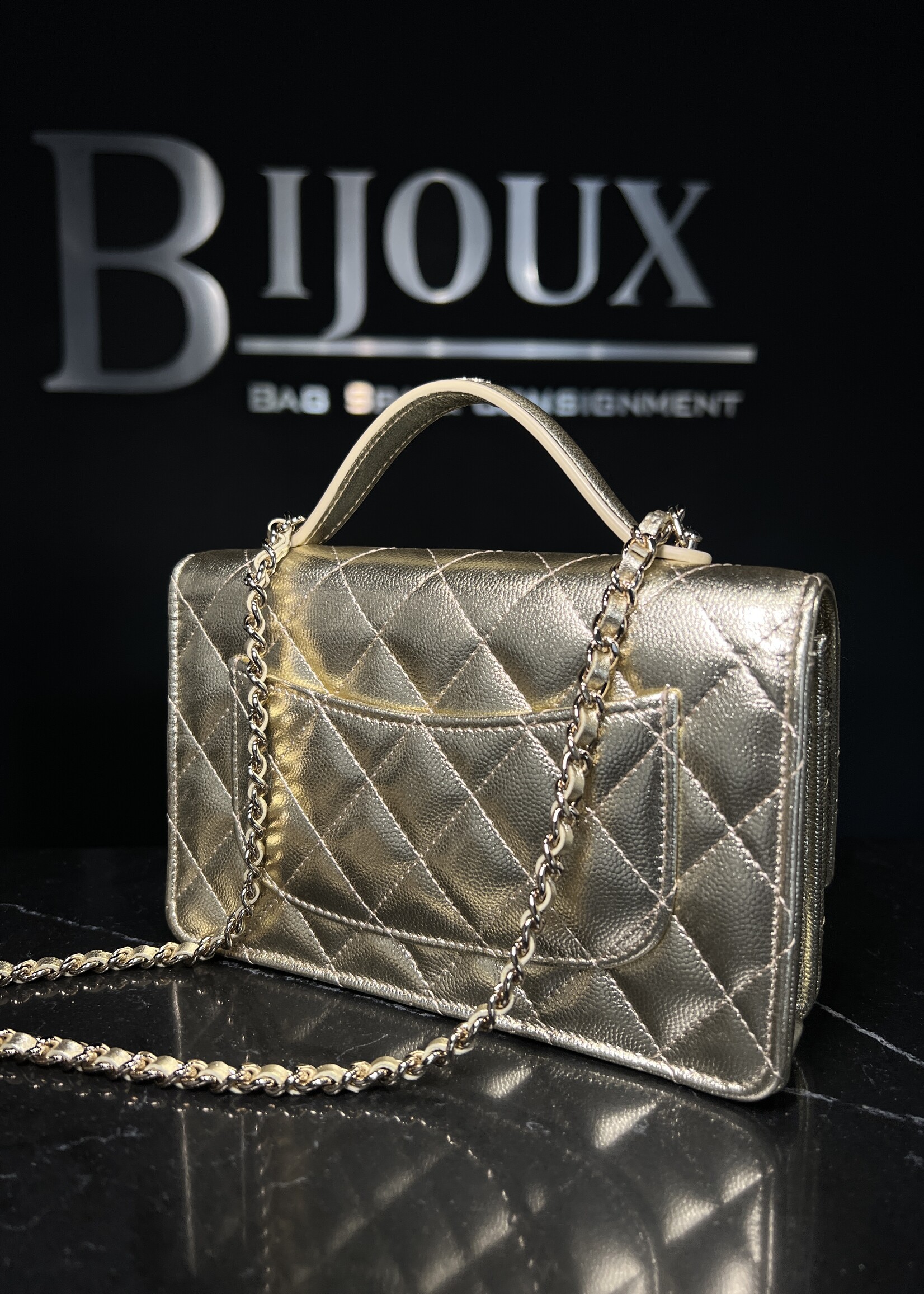 Chanel SOLD- Chanel Trendy Top Handle Gold Wallet on Chain LGHW