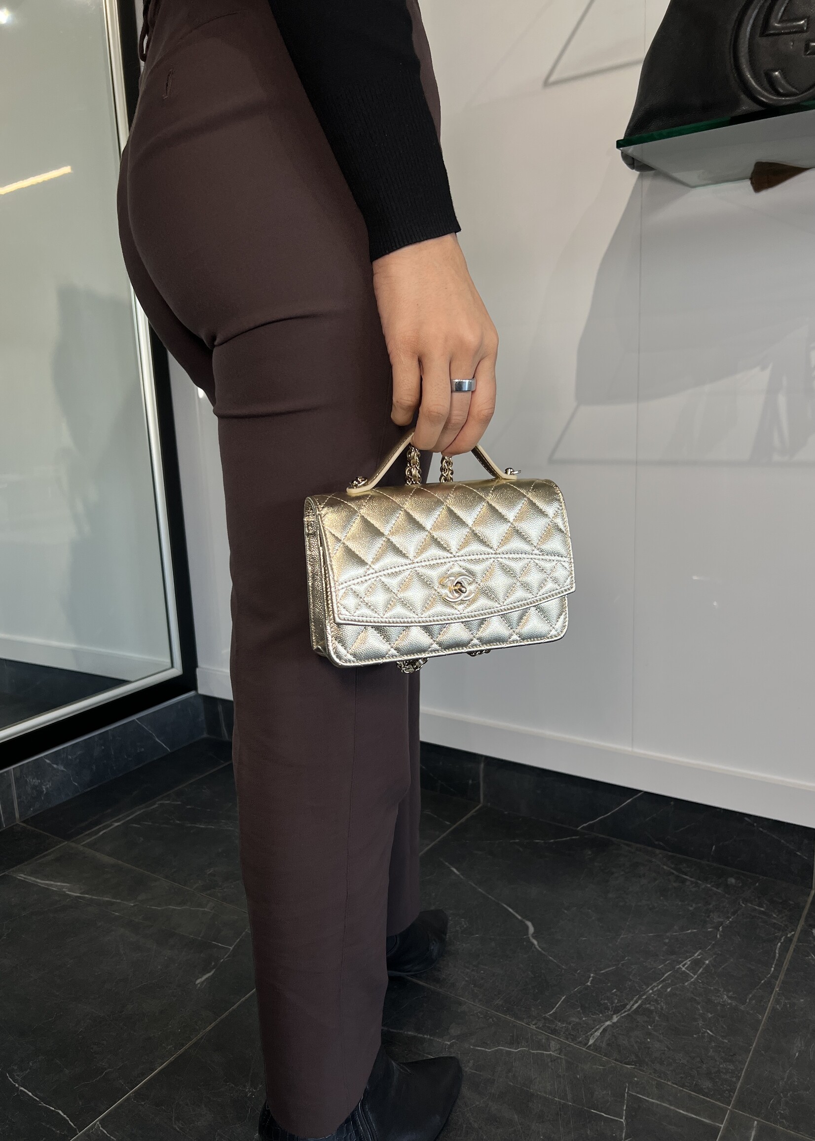 Chanel SOLD- Chanel Trendy Top Handle Gold Wallet on Chain LGHW