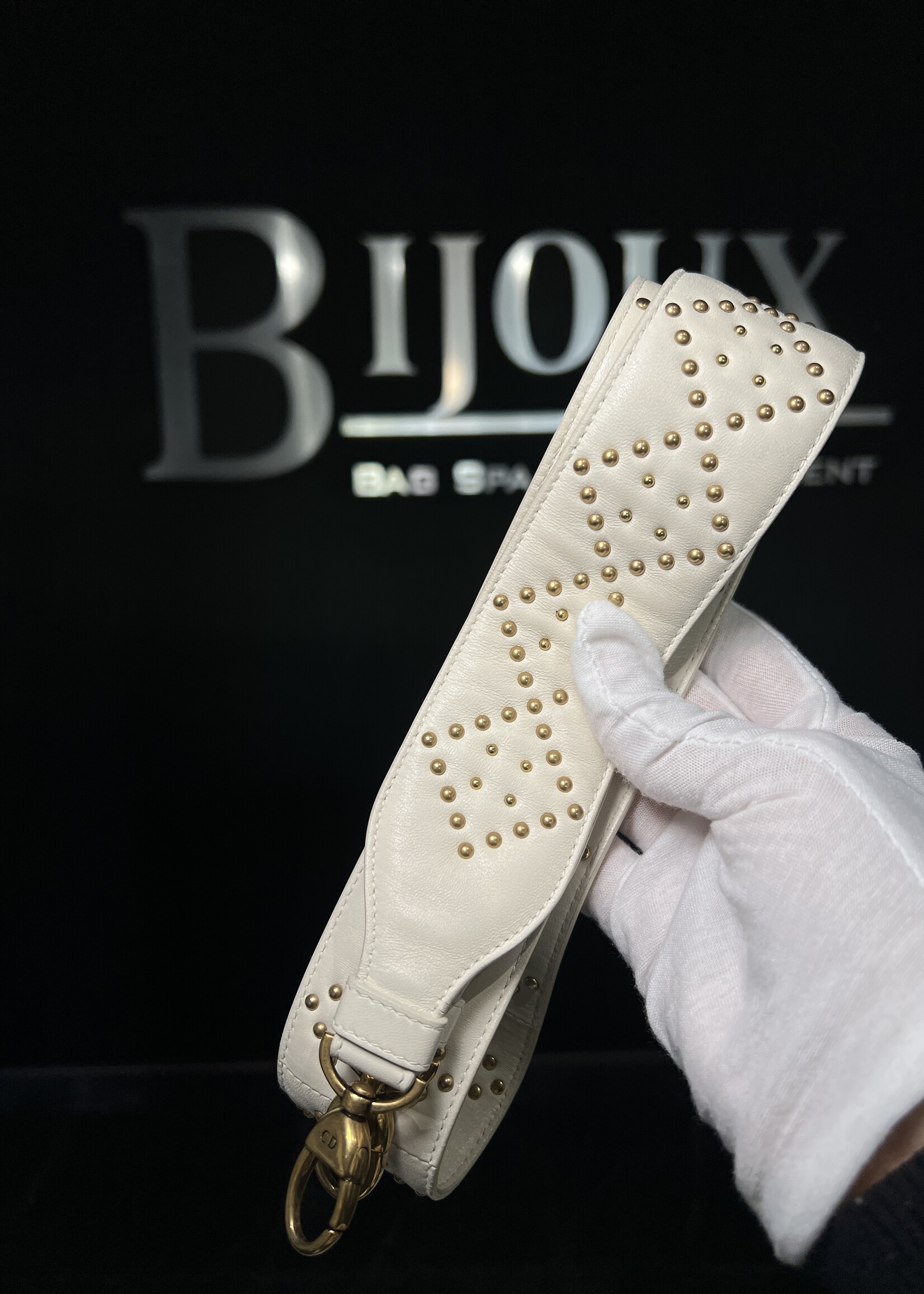 Christian Dior Christian Dior Small Studded Lady Dior White