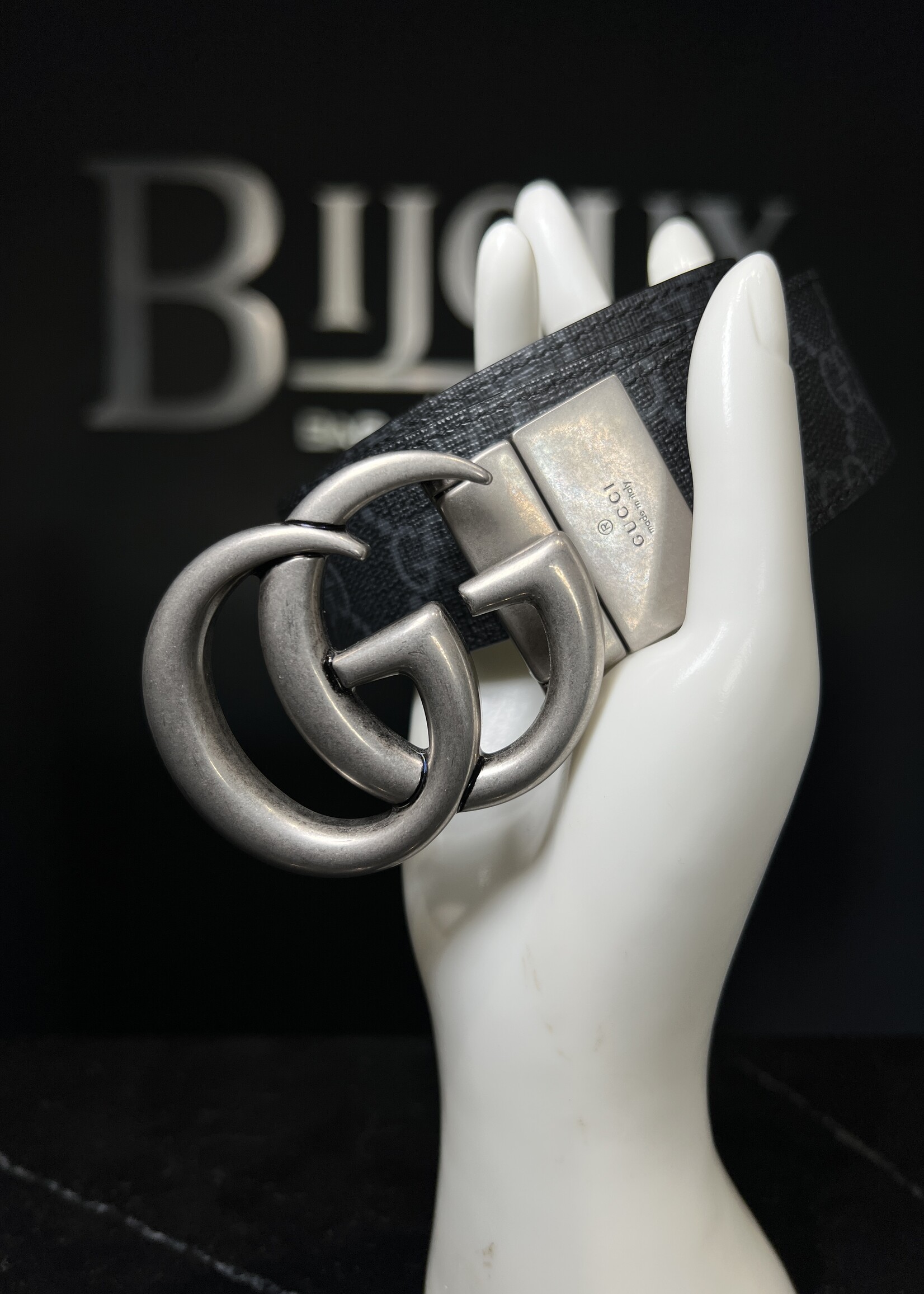 Gucci Gucci GG Supreme Reversible Marmont Belt SHW - 100