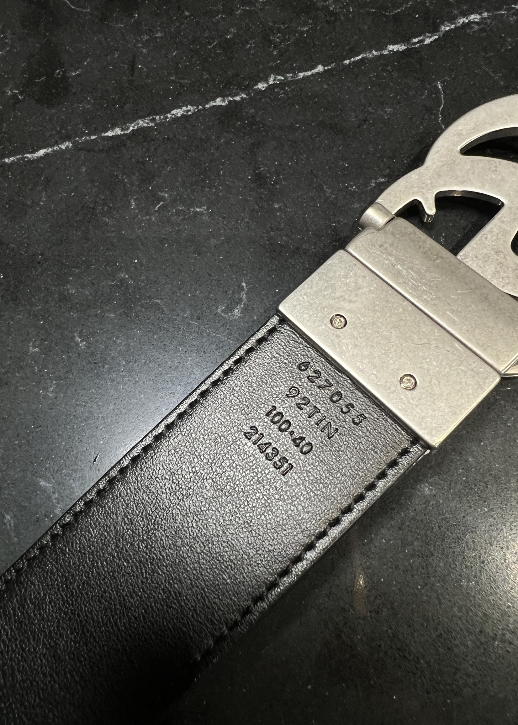 Gucci Gucci GG Supreme Reversible Marmont Belt SHW - 100