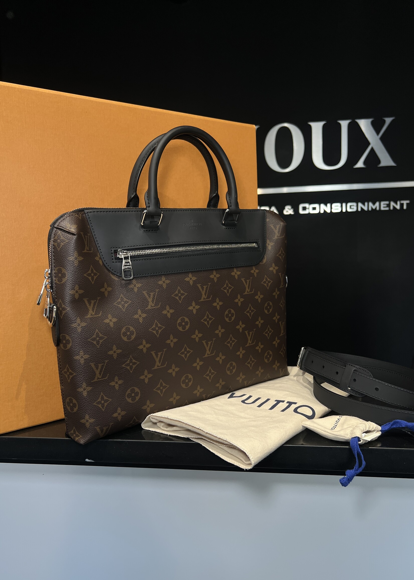 Louis Vuitton Louis Vuitton Monogram Macassar Porte Document Jour