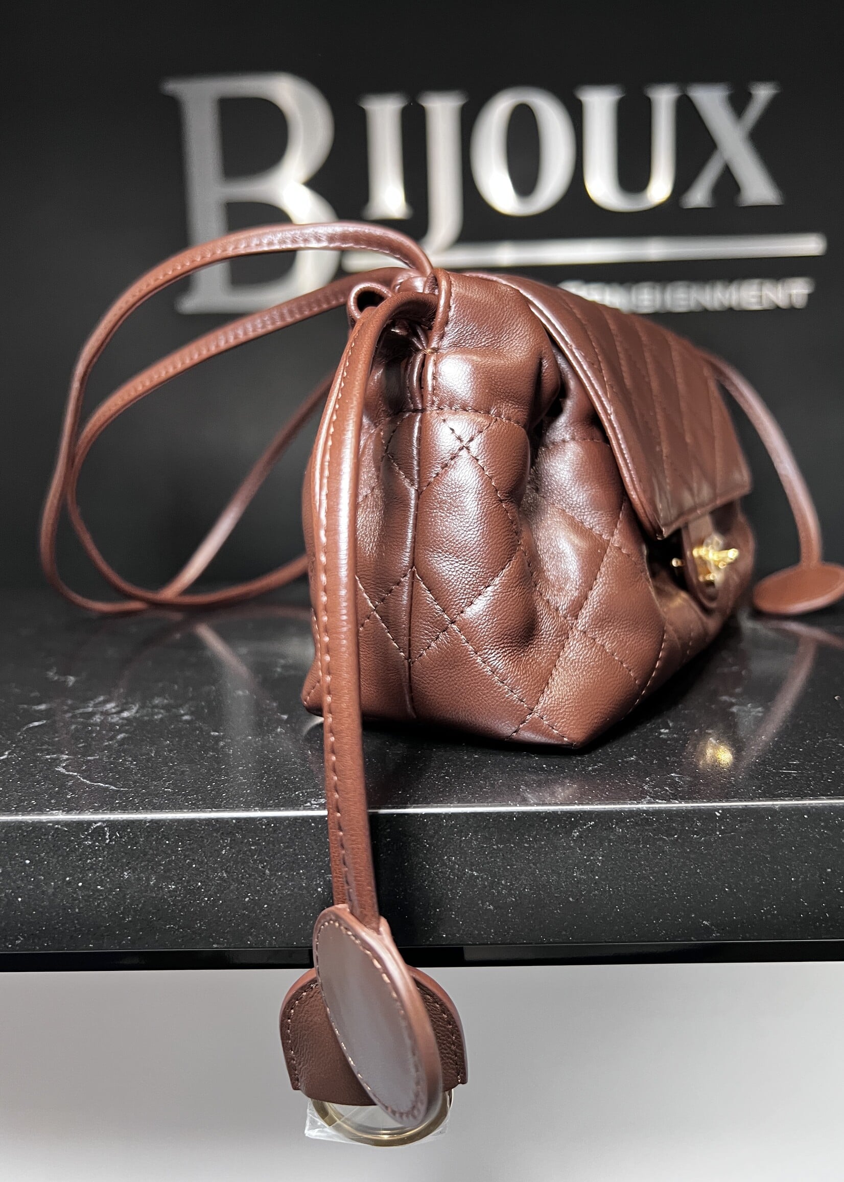 Chanel Chanel Drawstring Flap Bag with Leather Strap