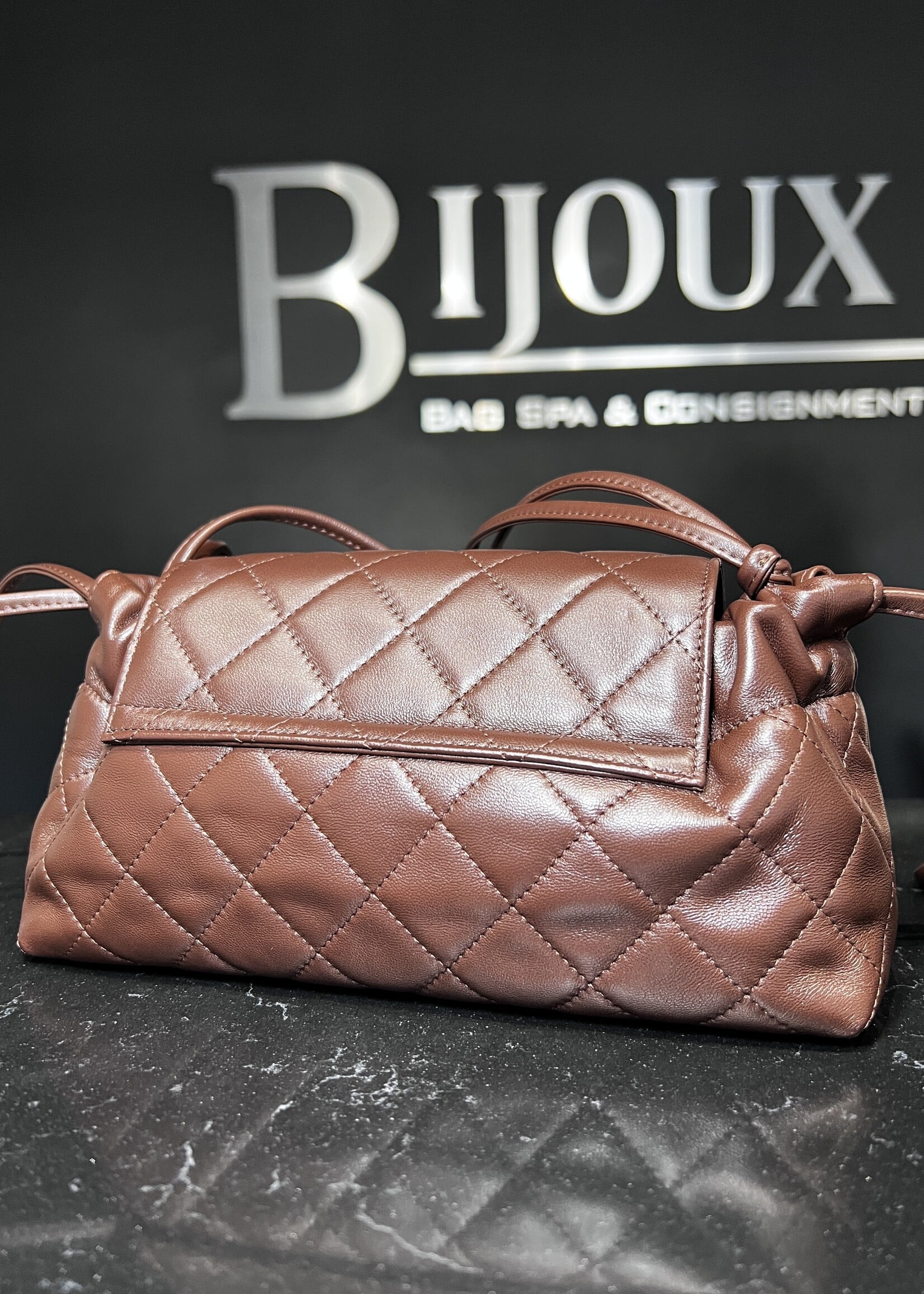 Chanel Chanel Drawstring Flap Bag with Leather Strap