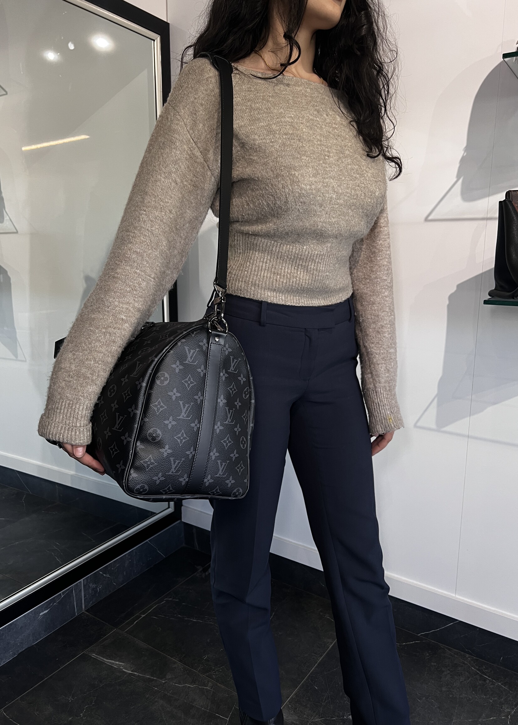 Louis Vuitton Louis Vuitton Monogram Eclipse Bandouliere Keepall 45