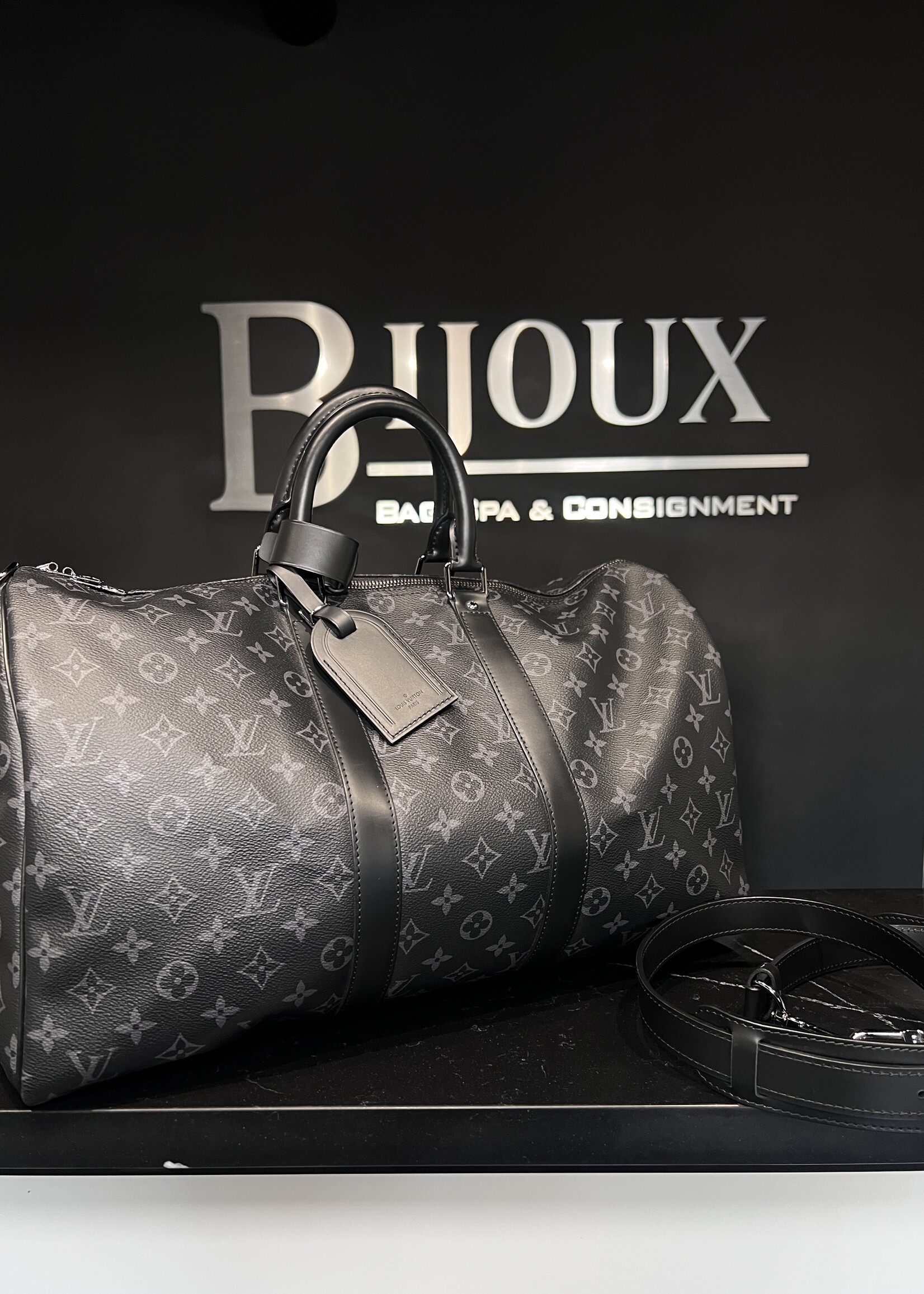 Louis Vuitton Louis Vuitton Monogram Eclipse Bandouliere Keepall 45