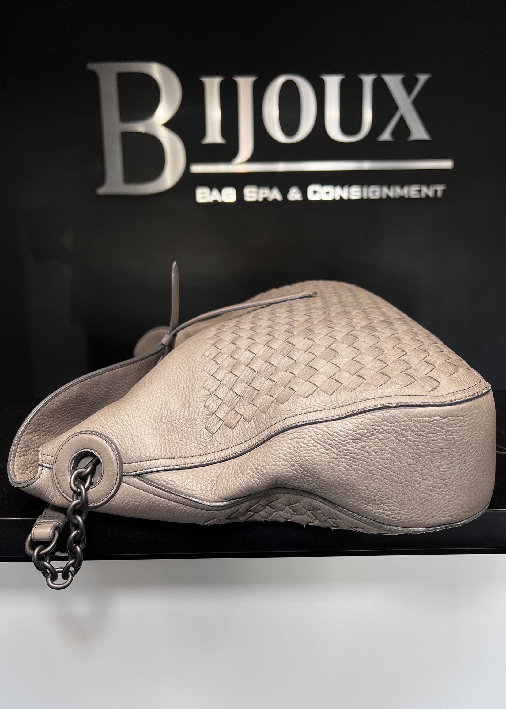 Bottega Veneta Bottega Venata Cervo Intrecciato Flap Top Hobo