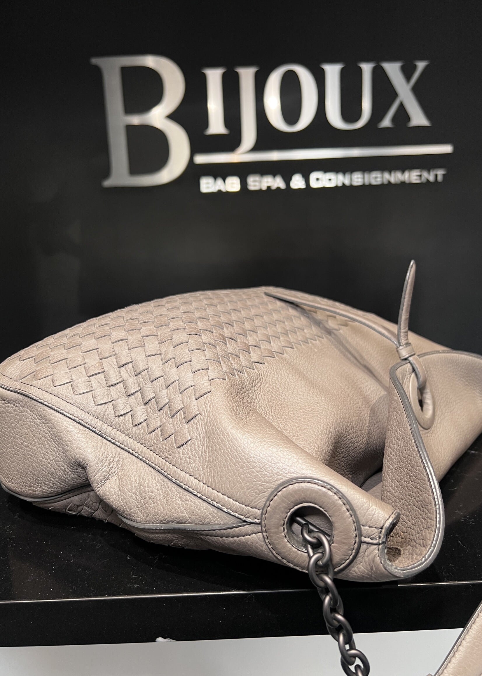 Bottega Veneta Bottega Venata Cervo Intrecciato Flap Top Hobo